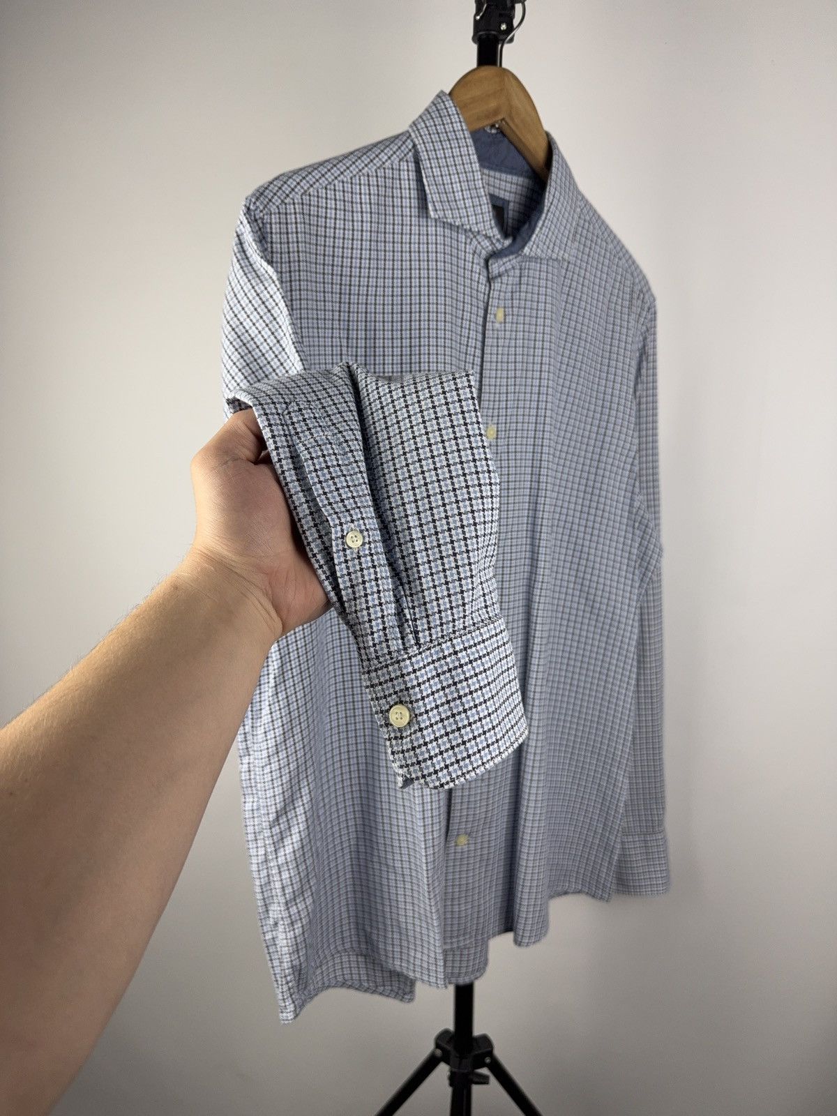Bogner × Designer Bogner Checked Button-Up Shirt Blue Size L (42 EU) Size US L / EU 52-54 / 3 - 3 Thumbnail