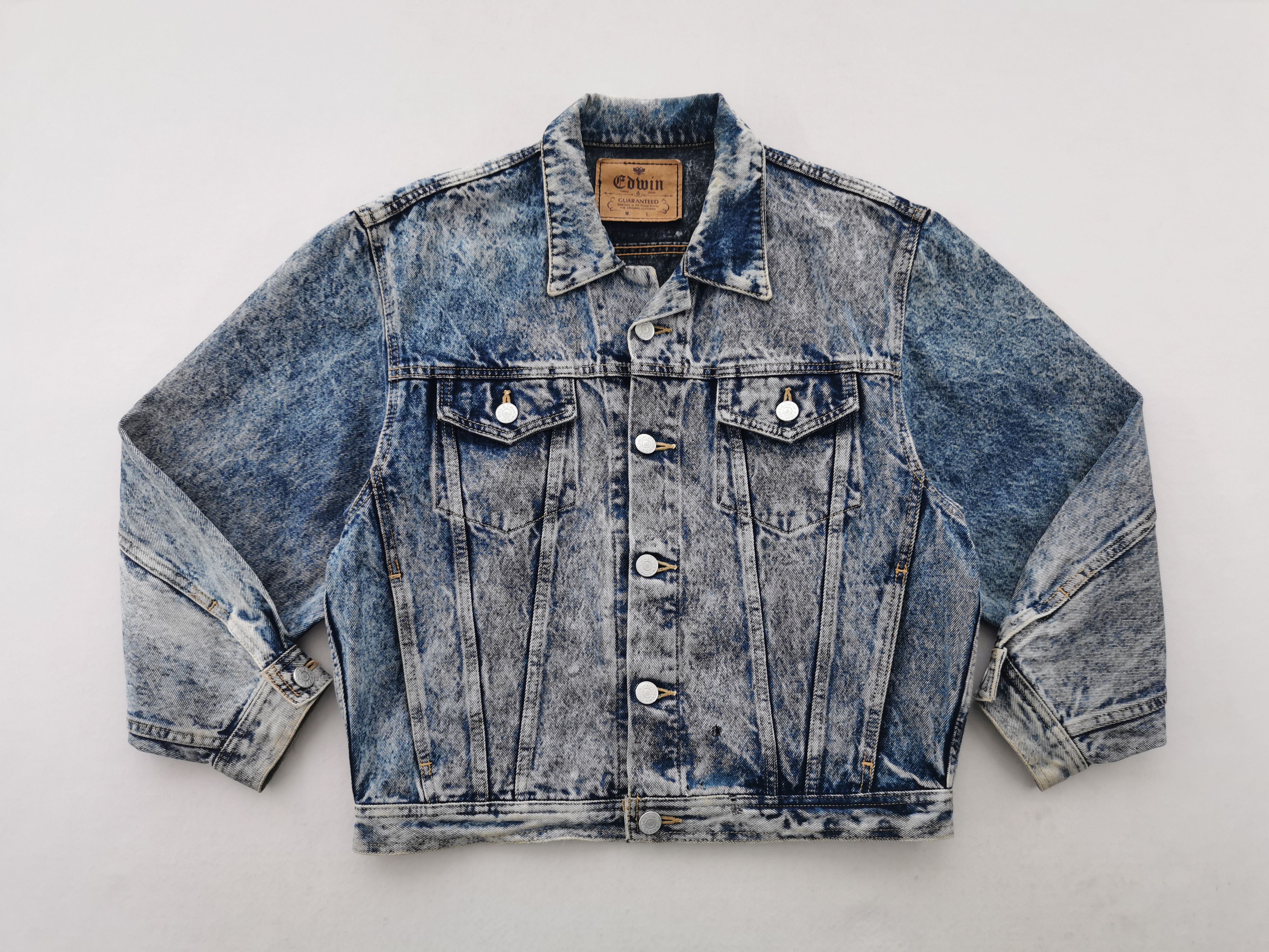 Edwin Distressed Vintage Edwin Acidwash Denim Jeans Jacket Size M Size US S / EU 44-46 / 1 - 3 Thumbnail