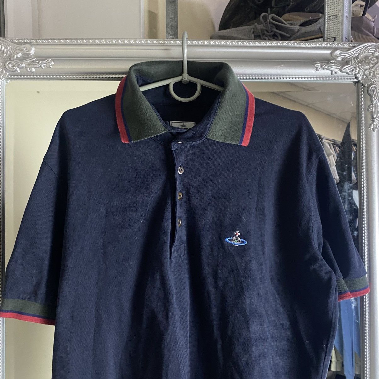 Vivienne Westwood Vivienne Westwood Polo Shirt Mini Logo Orb Grey Size US XL / EU 56 / 4 - 2 Thumbnail