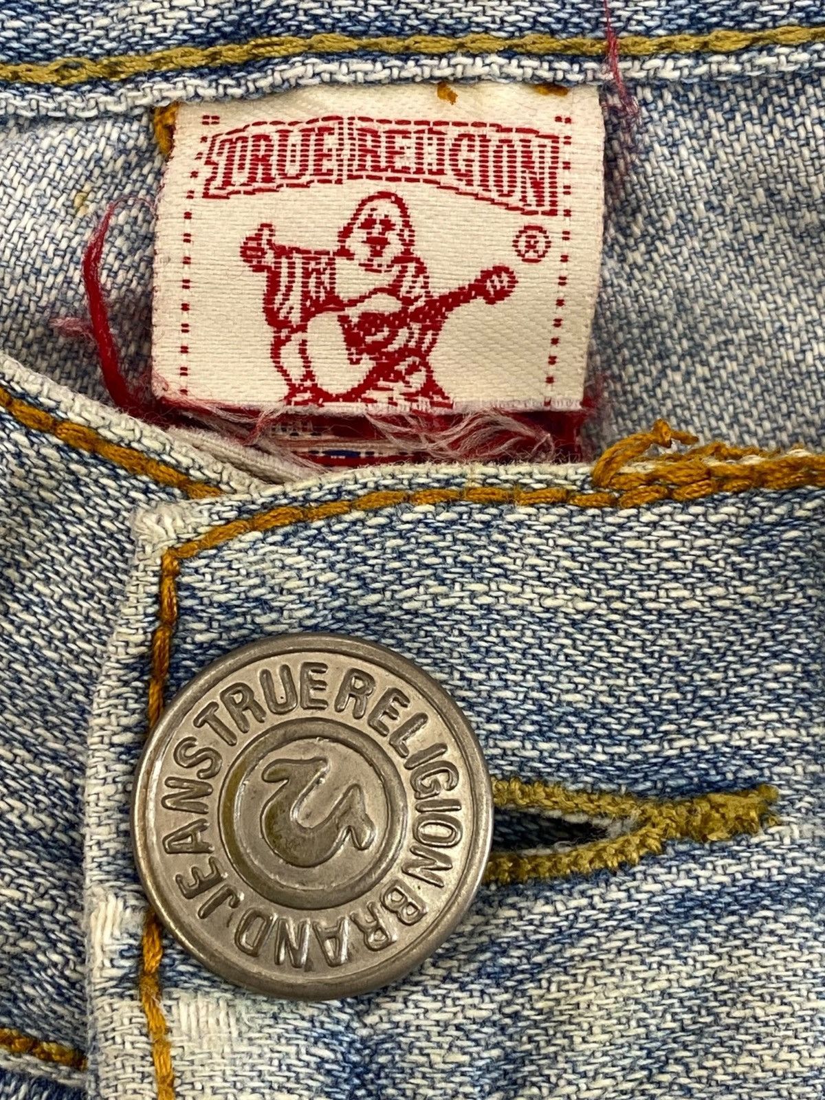 True Religion True Religion Acid Blue Wash Ripped Style Baggy Jeans Size US 31 - 10 Thumbnail