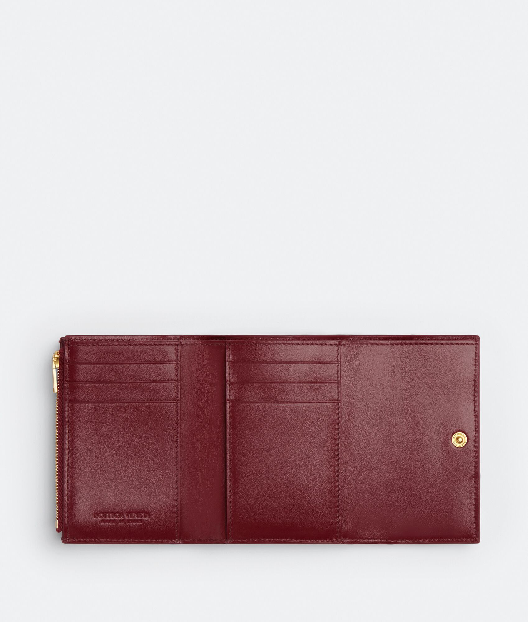 Bottega Veneta o1lf3ng10525 Size: OS / Tri-Fold Zip Wallet in Bordeaux Size ONE SIZE - 3 Thumbnail