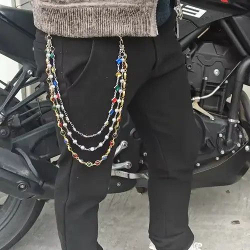 Jewelry Colorful Round Beads Pearl Pants Chain Size ONE SIZE - 3 Thumbnail