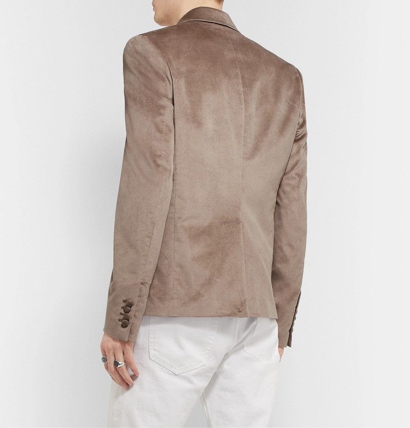 Amiri Amiri Beige Velvet Blazer Size 48R - 11 Thumbnail