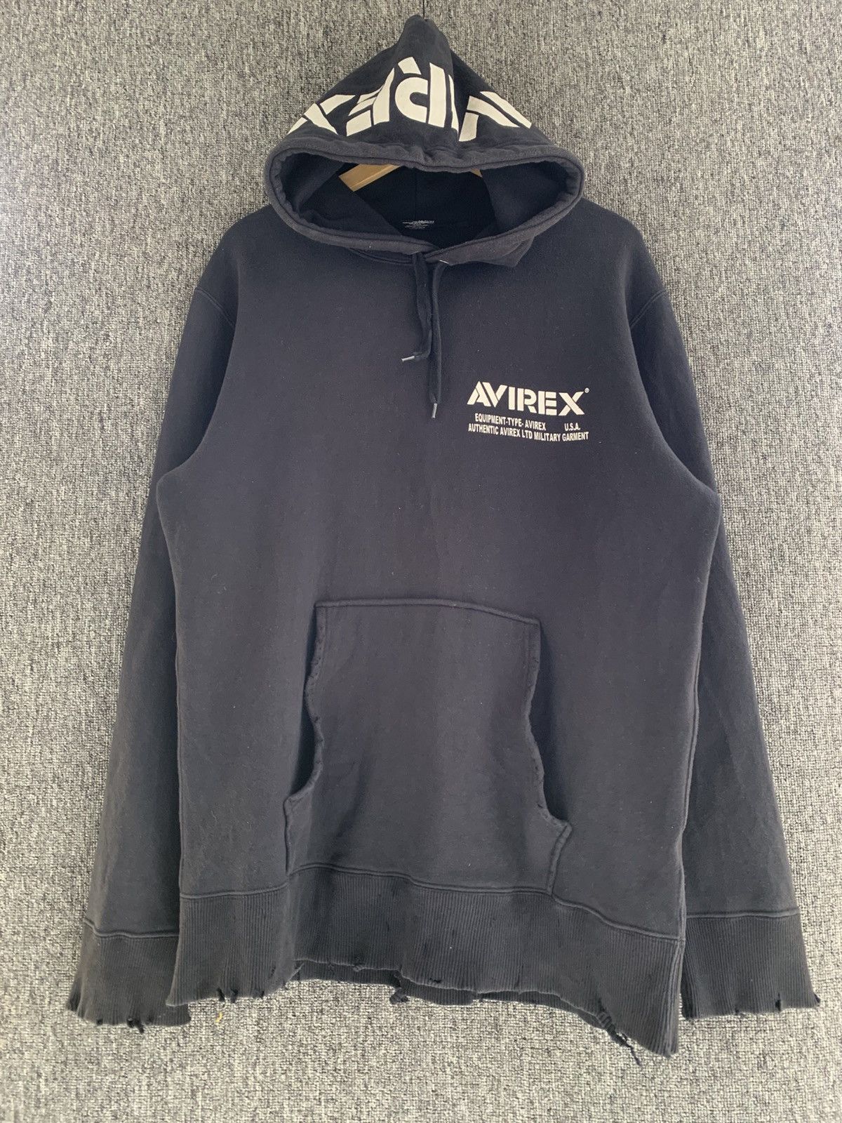 Avirex Avirex Sick Distressed Vtg Millitary Hoodie Jacket Size US XL / EU 56 / 4 - 2 Thumbnail