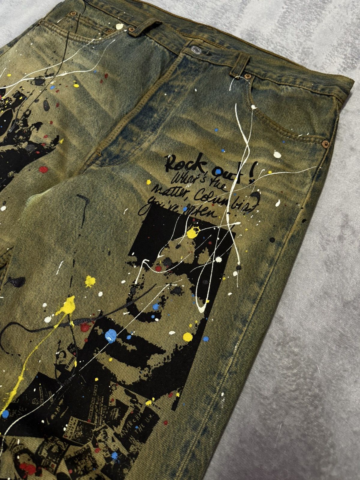Levi's × Rei Kawakubo × Vintage Vintage LEVIS 501 Mud Wash Paint Splatter Junya Style Jeans Size US 34 / EU 50 - 8 Thumbnail