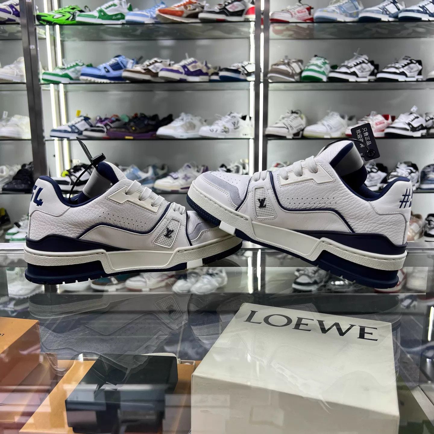 Louis Vuitton LV Trainer Navy Blue UK2 Size US 4.5 / IT 34.5 - 4 Thumbnail