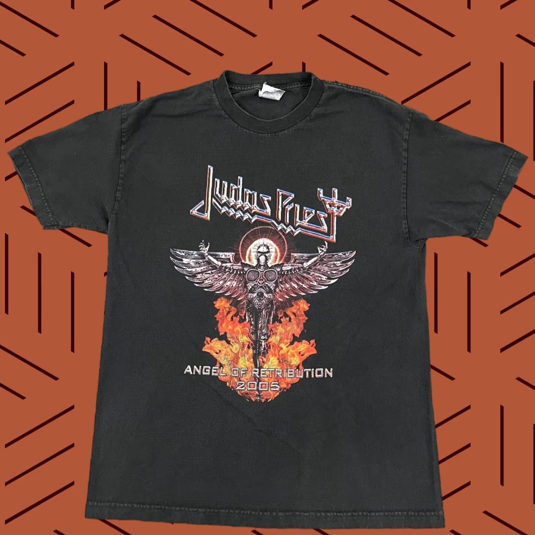 AAA VINTAGE Judas Priest Angel of Retribution Graphic T-Shirt Men Large Black 2005 Concert Size US L / EU 52-54 / 3 - 1 Thumbnail