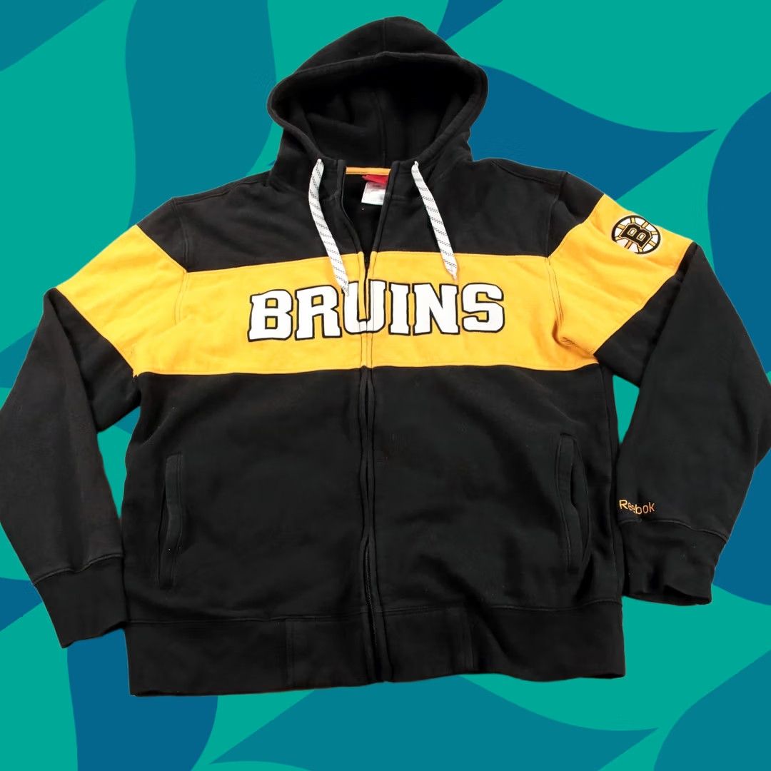 Reebok REEBOK Face Off Boston Bruins embroidered full zip hoodie sweatshirt LARGE y2k Size US L / EU 52-54 / 3 - 1 Thumbnail