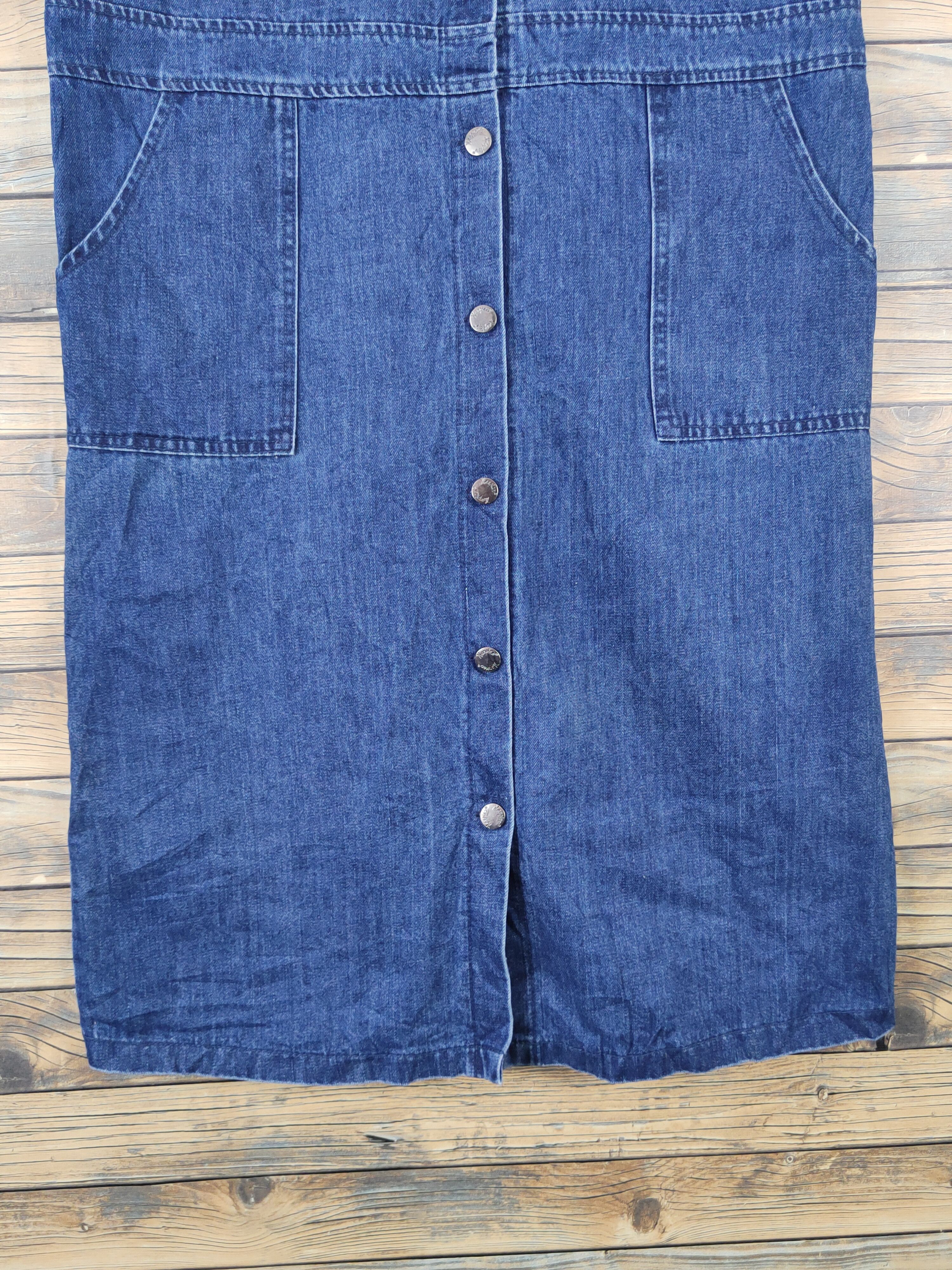 Japanese Brand × Vintage Avant Garde Fashion by Han Pian Blue Denim Skirt Jumpsuits Size 40" / US 18 - 5 Thumbnail