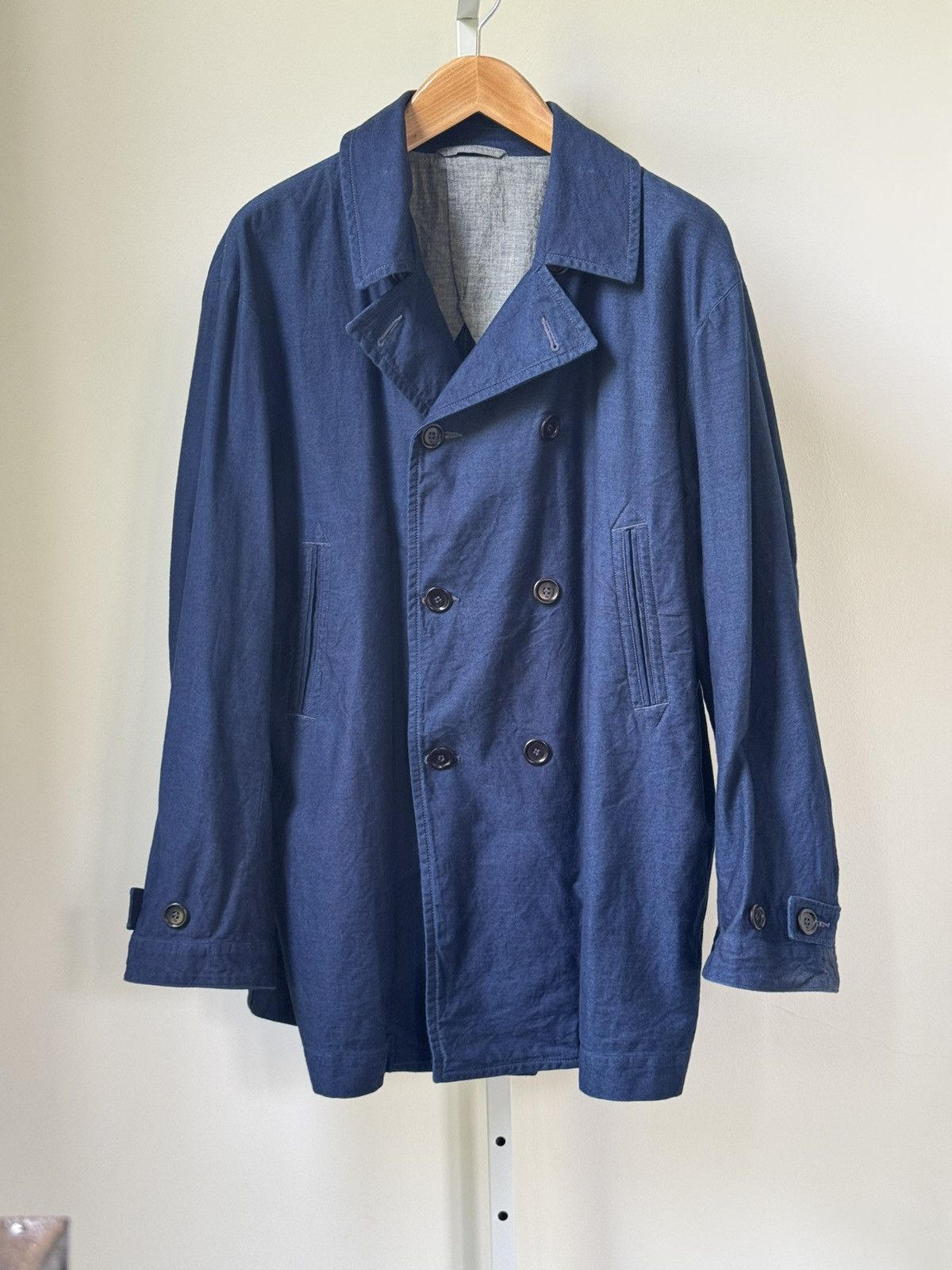 45rpm Indigo Dyed Double Breasted Coat Size US L / EU 52-54 / 3 - 1 Thumbnail