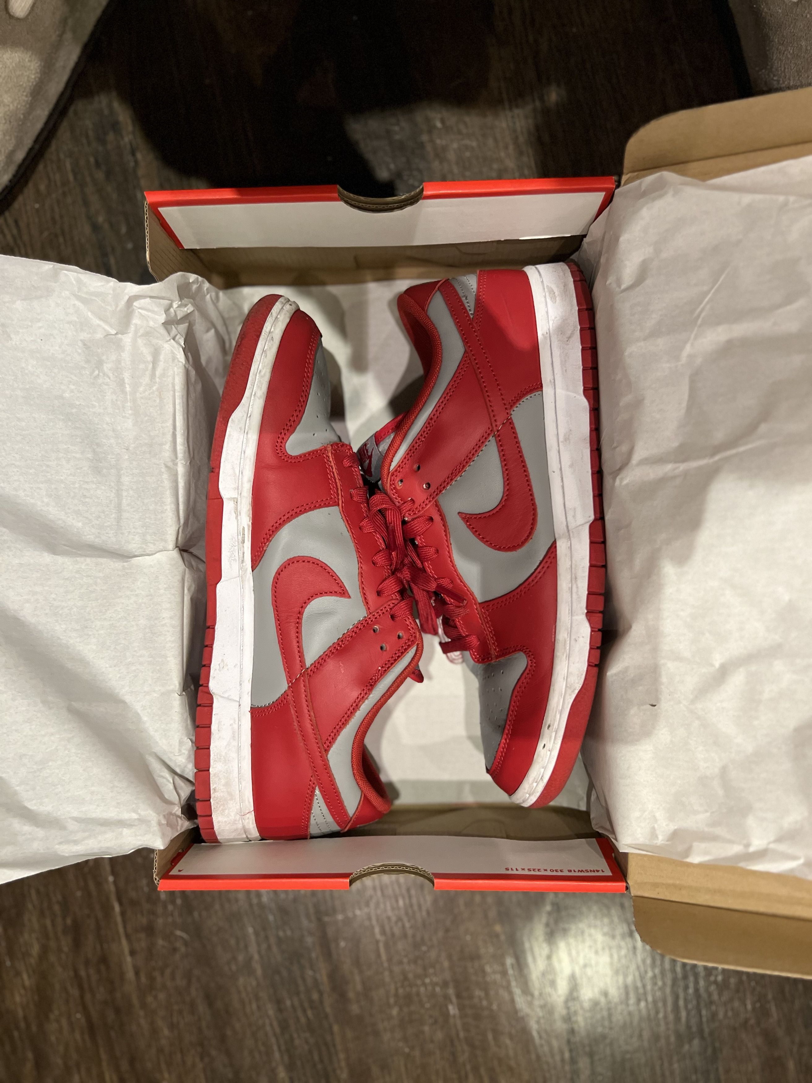 image of Nike Dunk Low - Unlv Shoes in University Red, Men's (Size 10.5)