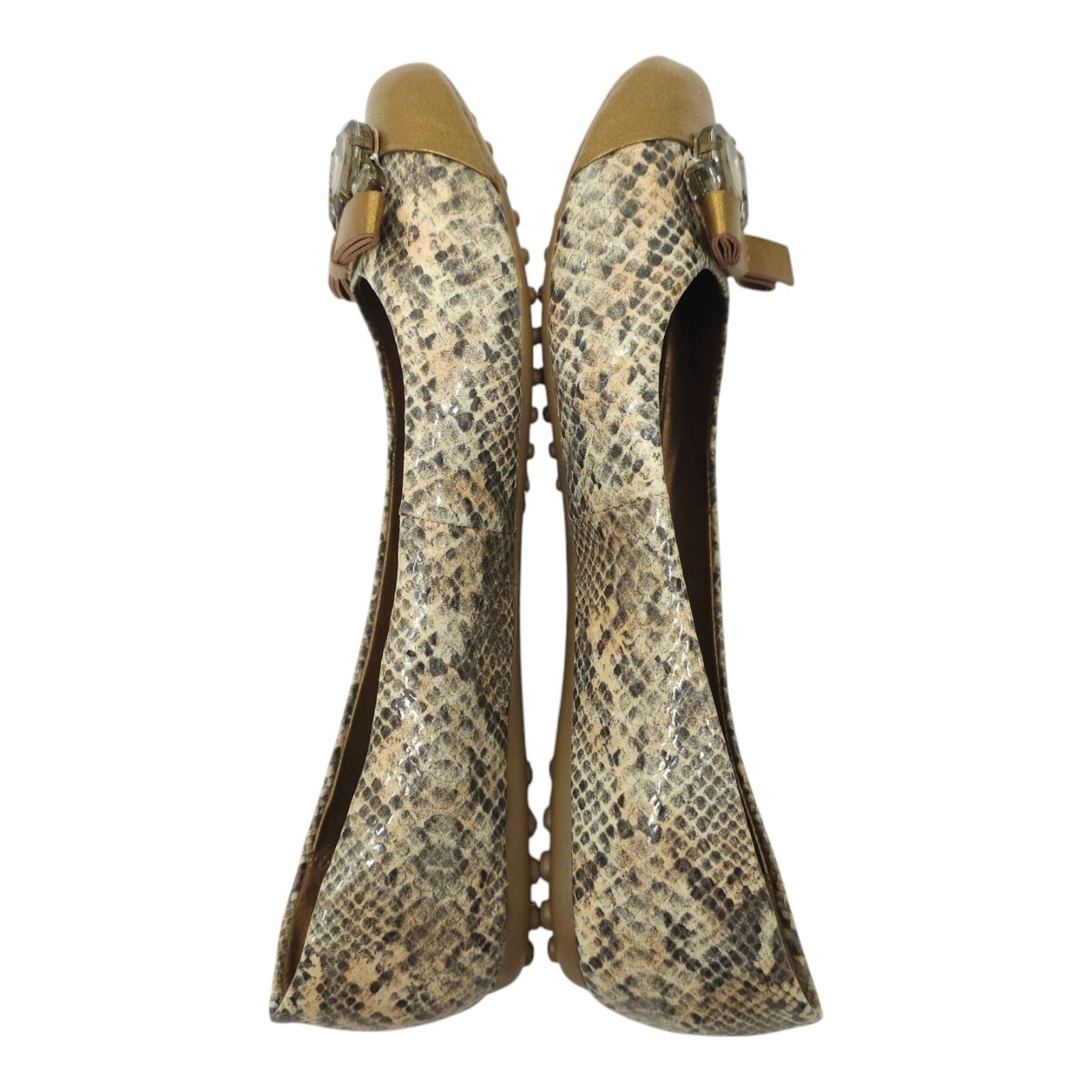 Other Libby Edelman Snakeskin Print Flats Women 8.5 M Bow Size US 8.5 / IT 38.5 - 5 Thumbnail