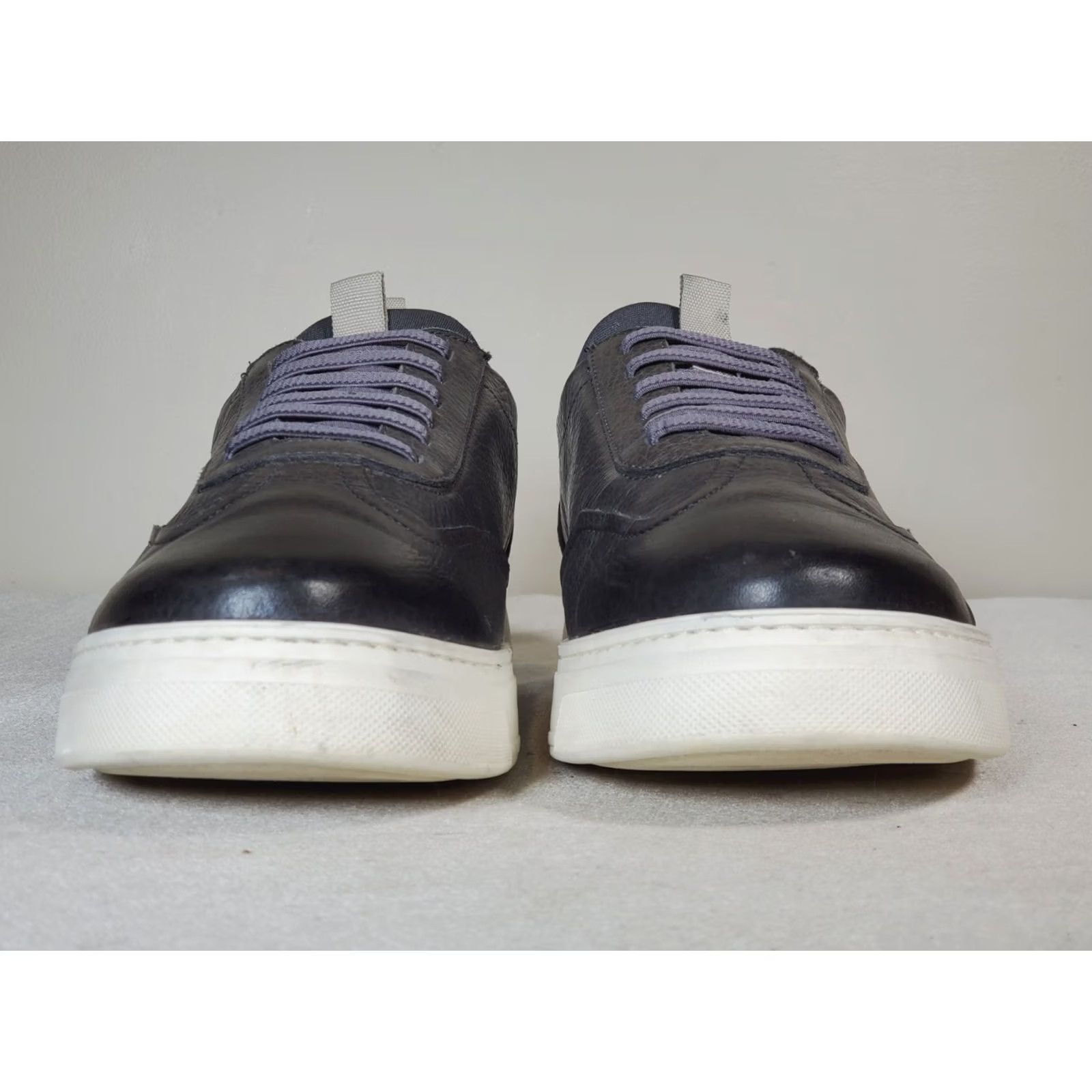 Vintage Martin Dingman David Mens Graphite Pebbled Leather Casual Sneakers Black Lace-Up Size US 12 / EU 45 - 6 Thumbnail