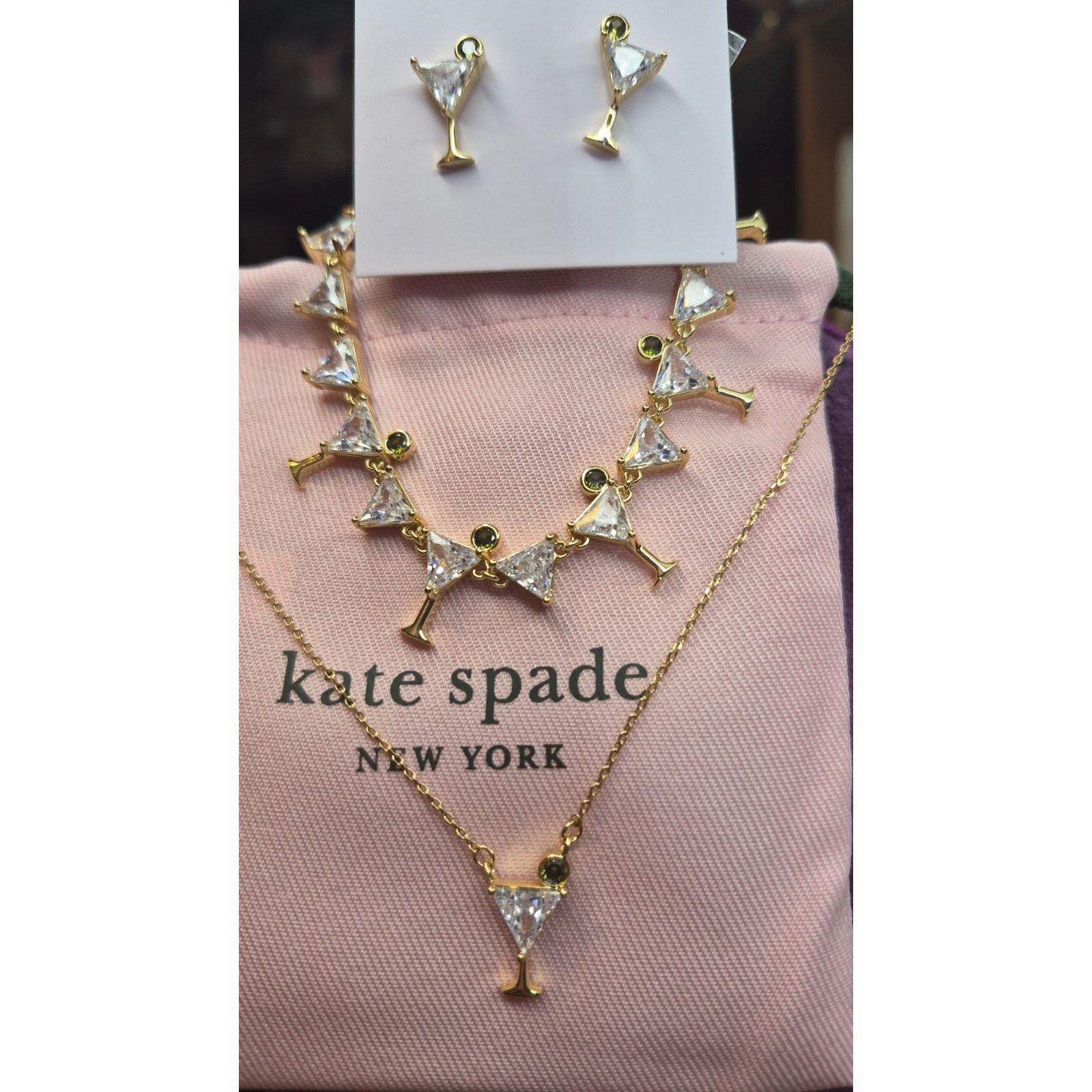 Kate Spade Kate Spade Martini Glass Jewelry Necklace Earrings Bracelet Size ONE SIZE - 10 Thumbnail