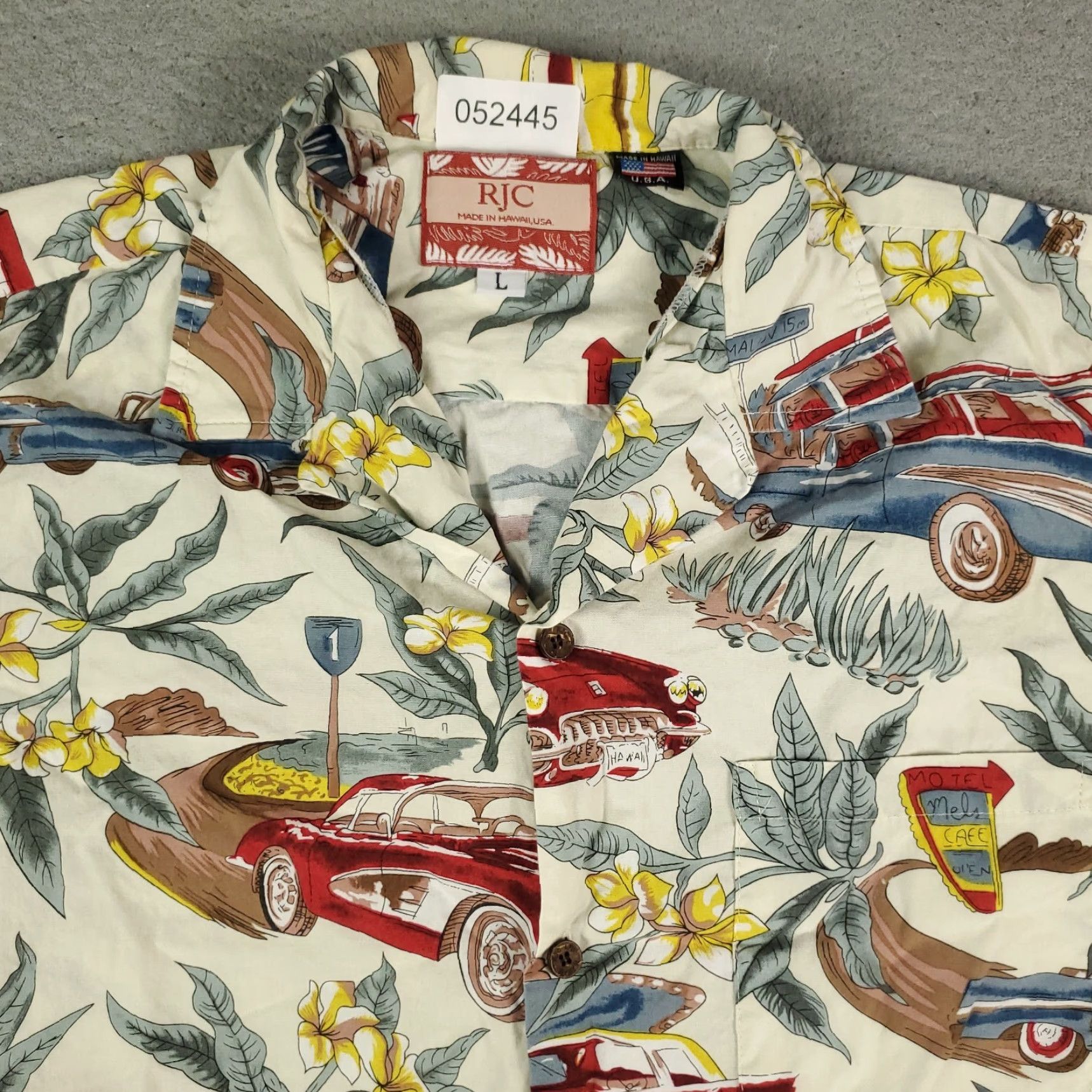 Vintage RJC Hawaiian Shirt Blue Floral Button Up Short Sleeve Adult Large Tropical Mens Size US L / EU 52-54 / 3 - 2 Thumbnail