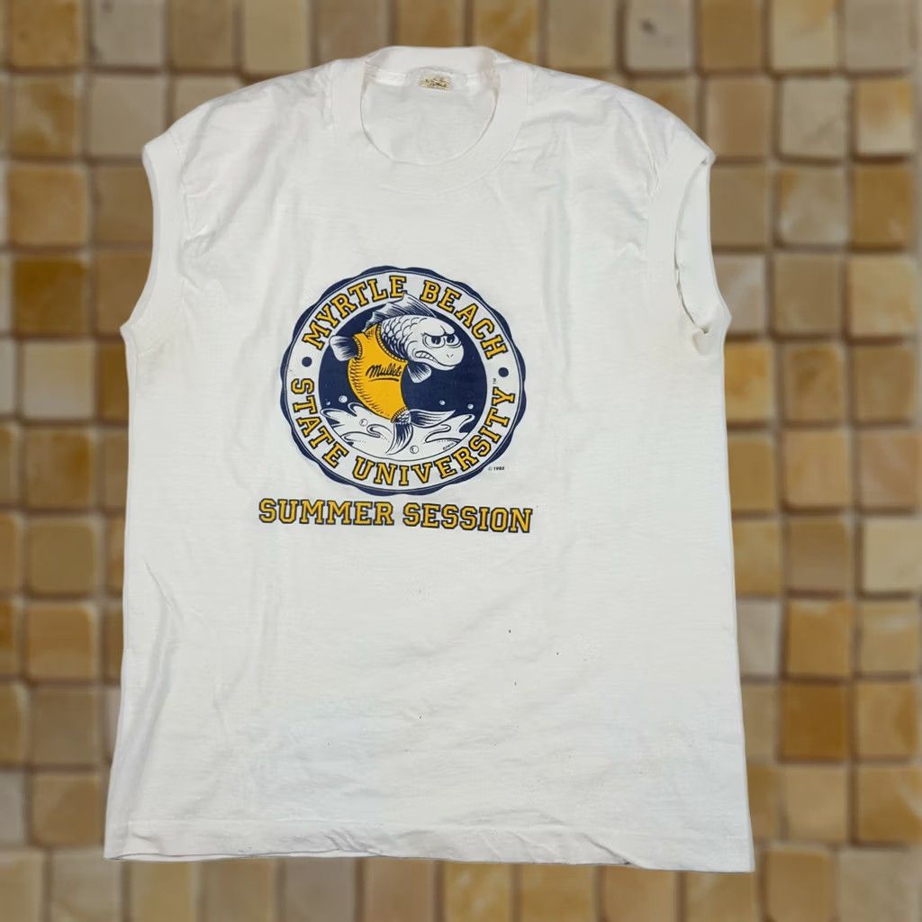 Vintage VINTAGE Myrtle Beach Mullets Men's Size M University College Tank Top T Shirt Size US M / EU 48-50 / 2 - 1 Thumbnail