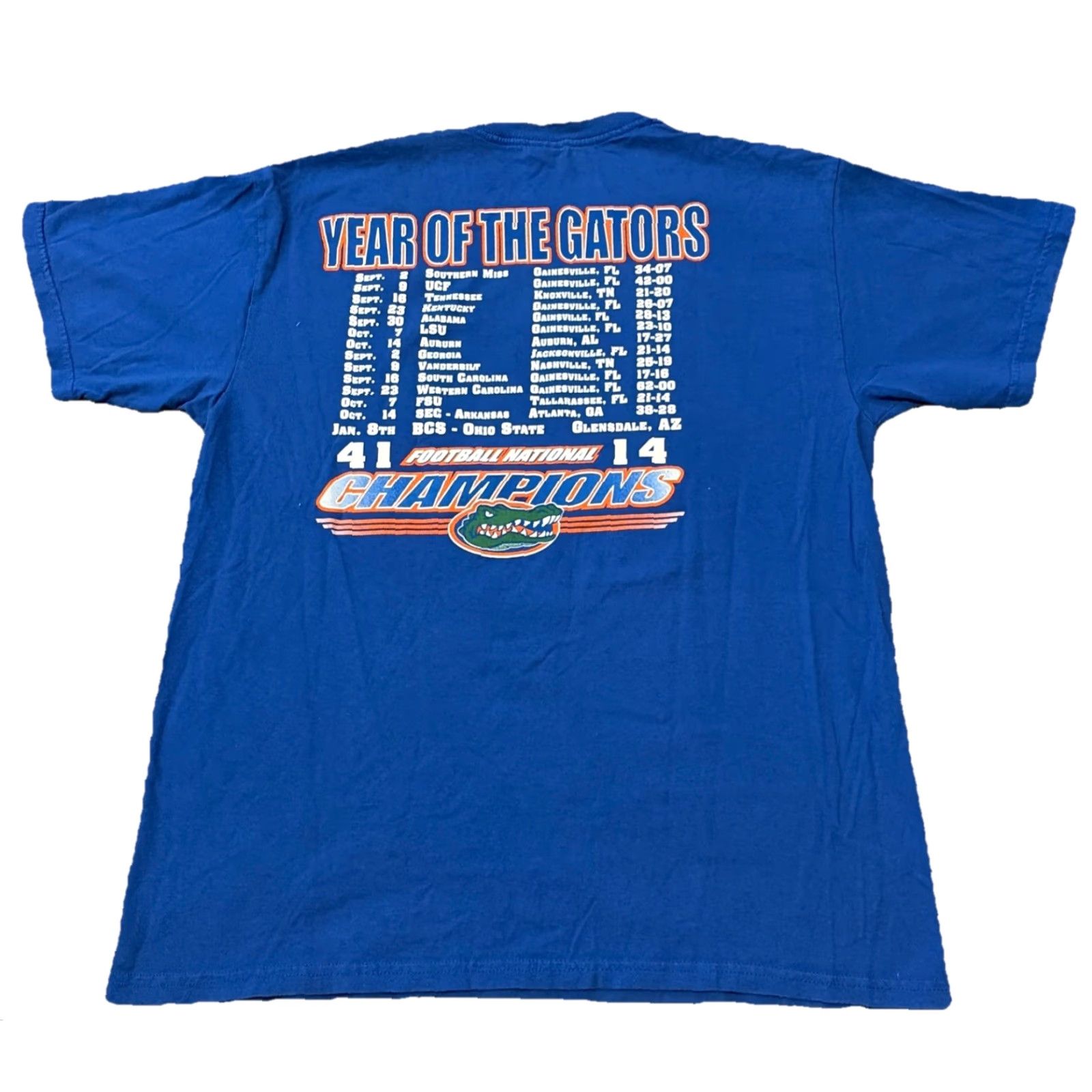 Gildan VINTAGE Florida Gators Football National Champions Blue T-Shirt L Men Long Sleeve Large Blue Gildan Shirts Men 2006 Champions Size US L / EU 52-54 / 3 - 2 Thumbnail