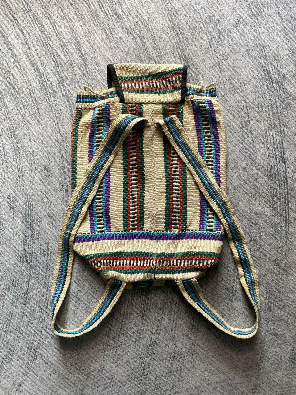 Vintage Mexican Boho Hippie Drawstring Backpack Size ONE SIZE - 2 Thumbnail