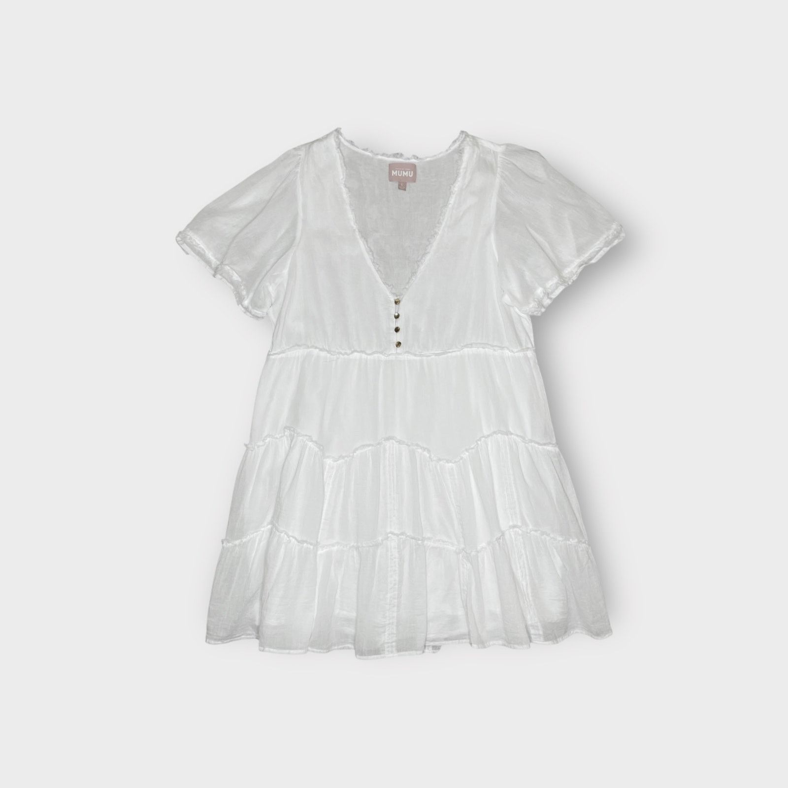 Show Me Your MuMu Show Me Your Mumu Alyssa Puff Sleeve Summer Mini Dress Size L / US 10 / IT 46 - 12 Thumbnail