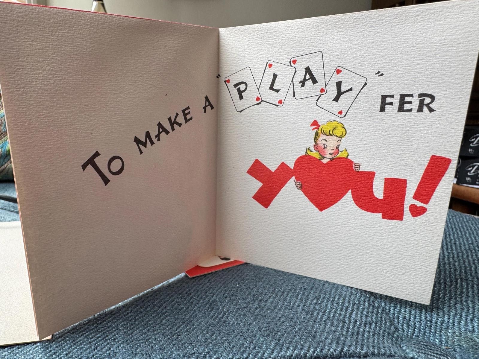 Designer Vintage Valentine’s Day card Unused with envelope Size ONE SIZE - 2 Thumbnail