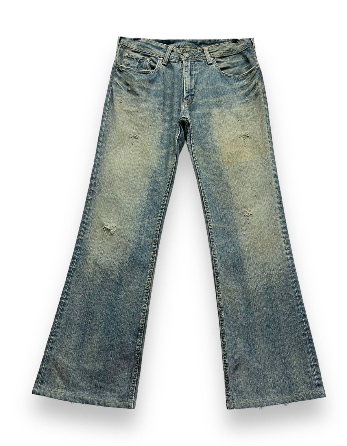 Aran Crafts FYE🔥90's DENIM CRAFT Mudwash Rusty Faded Distressed FLARE Size US 30 / EU 46 - 2 Thumbnail