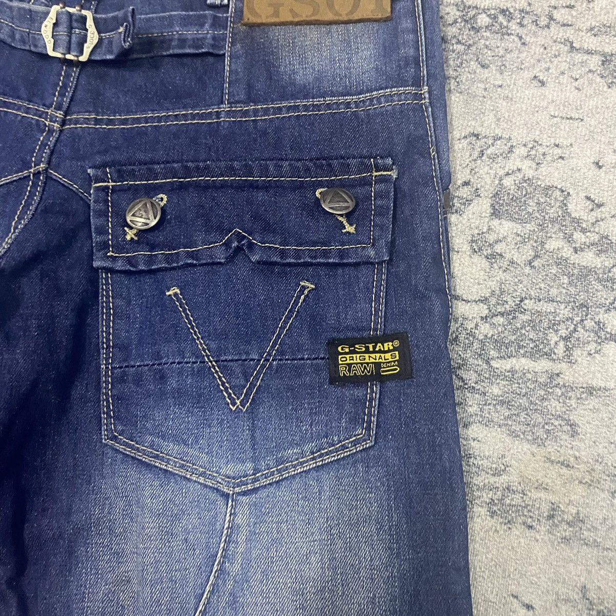 G-Star × Japanese Brand × Seditionaries Vintage Y2K G Star Raw 96 Back Bukcle Curves Leg Denim Jeans Size US 30 / EU 46 - 9 Thumbnail