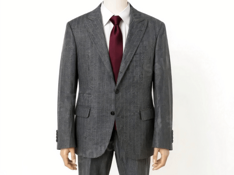Brunello Cucinelli Brunello Cucinelli Grey Pinstripe Wool/Silk (EU 54 / US 44R) Size 44R - 1 Thumbnail