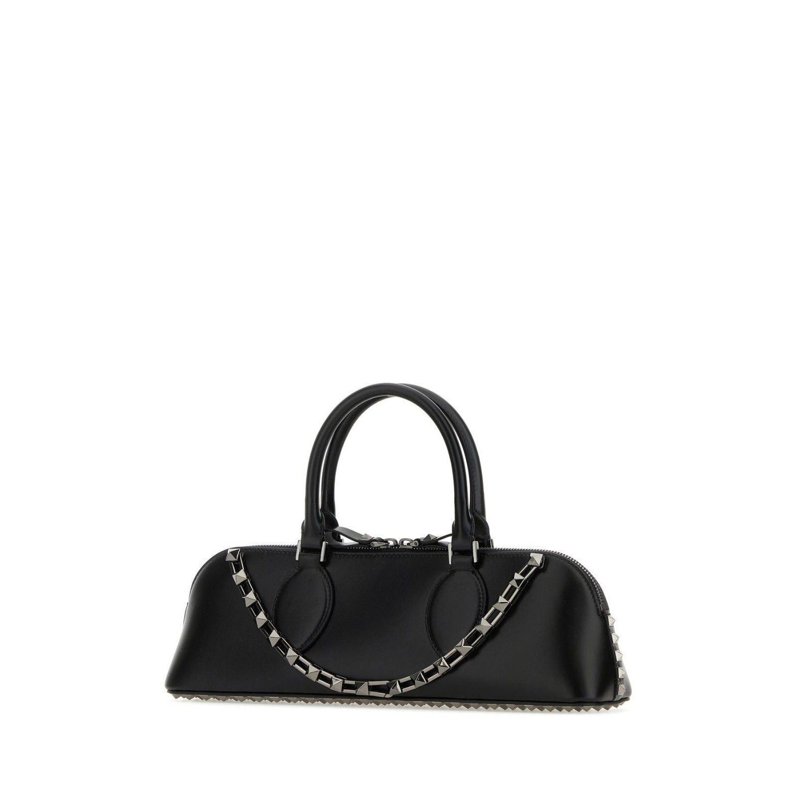 Valentino VALENTINO GARAVANI East-West Rockstud Spike Black Leather Sh Size ONE SIZE - 2 Thumbnail
