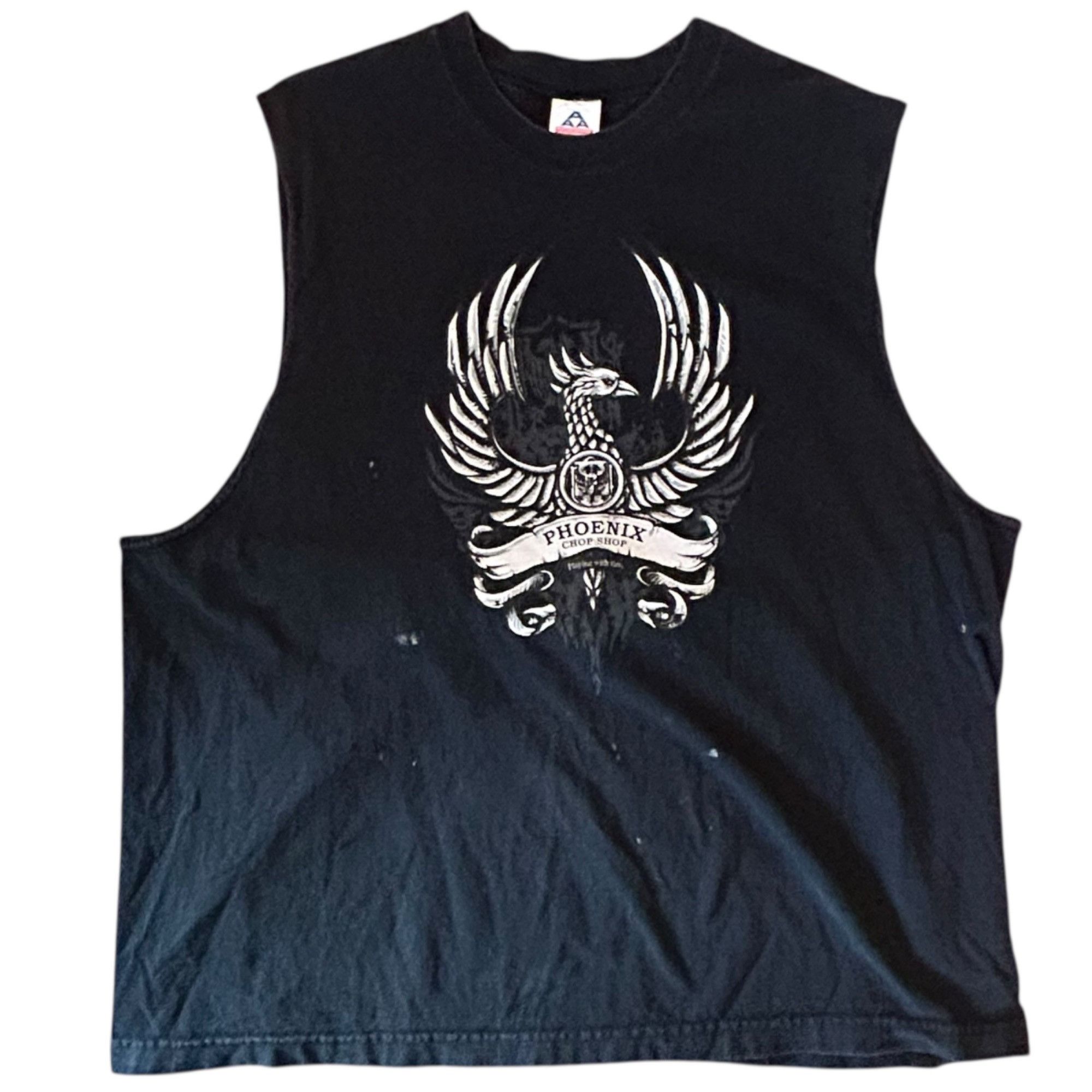 Vintage Vintage Biker Phoenix Chop Shop Outlaw Grunge Distressed Tan Size US XXL / EU 58 / 5 - 1 Thumbnail
