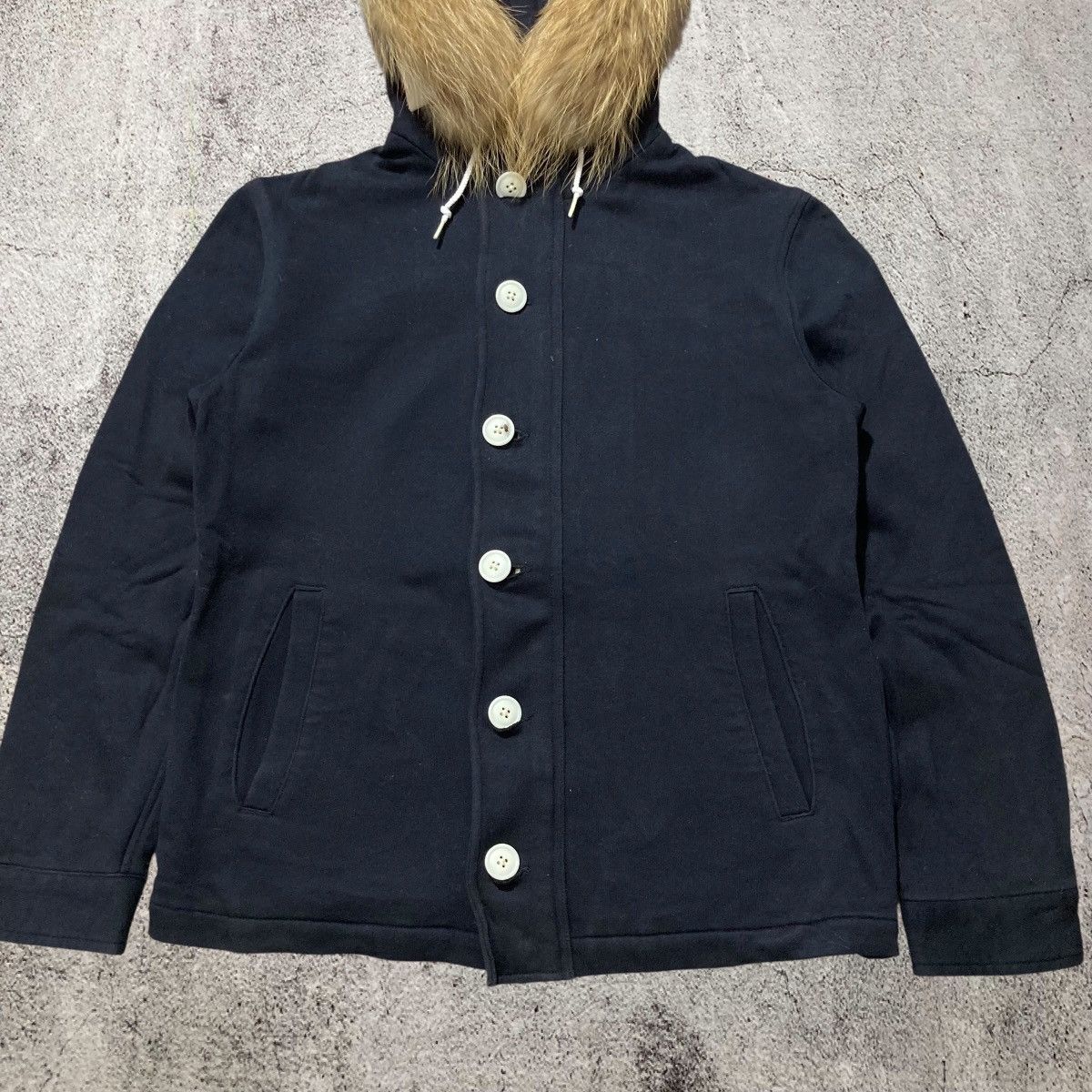Beams Japan 2000s Beams Japan Button/Zipper Fur Hoodie Black Lgb Size US S / EU 44-46 / 1 - 4 Thumbnail