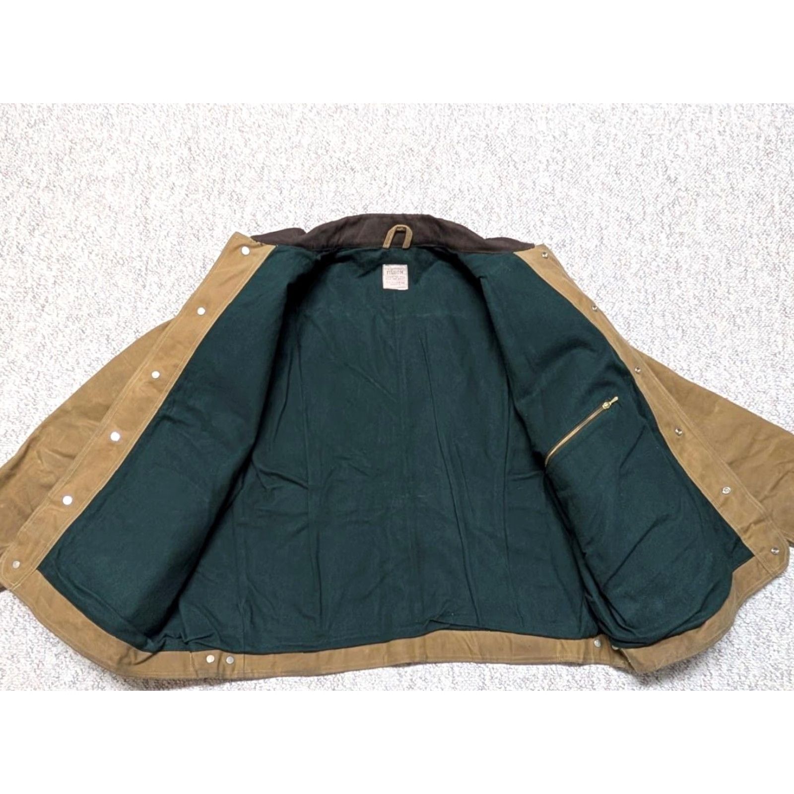 Filson VINTAGE Filson jacket Coat 2XL 48 dark tan tincloth cotton Mens Chest 48 Brown Solid 90s Size US XXL / EU 58 / 5 - 3 Thumbnail
