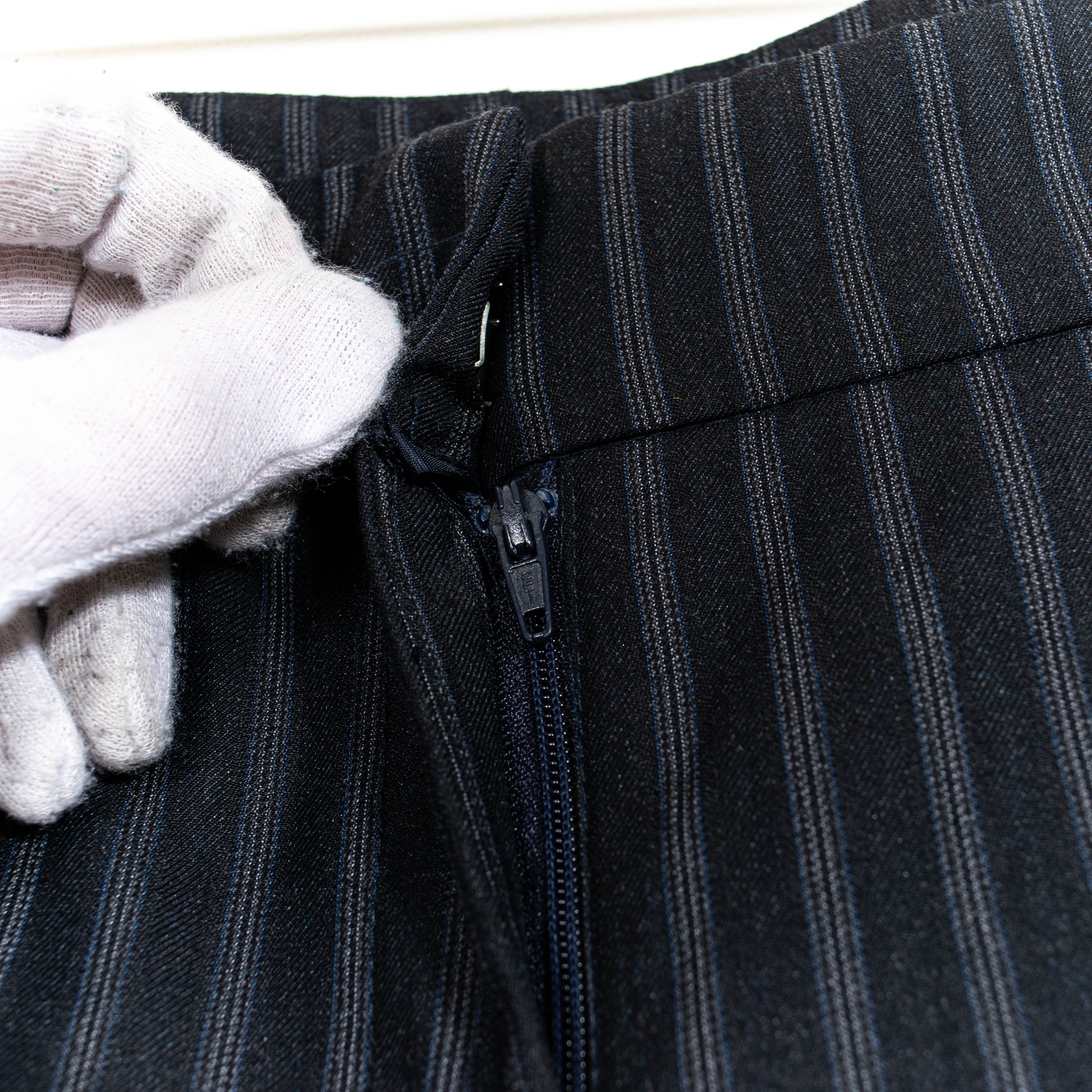 Vintage Black Pin Striped Zip Up Pants Size US 34 / EU 50 - 2 Thumbnail