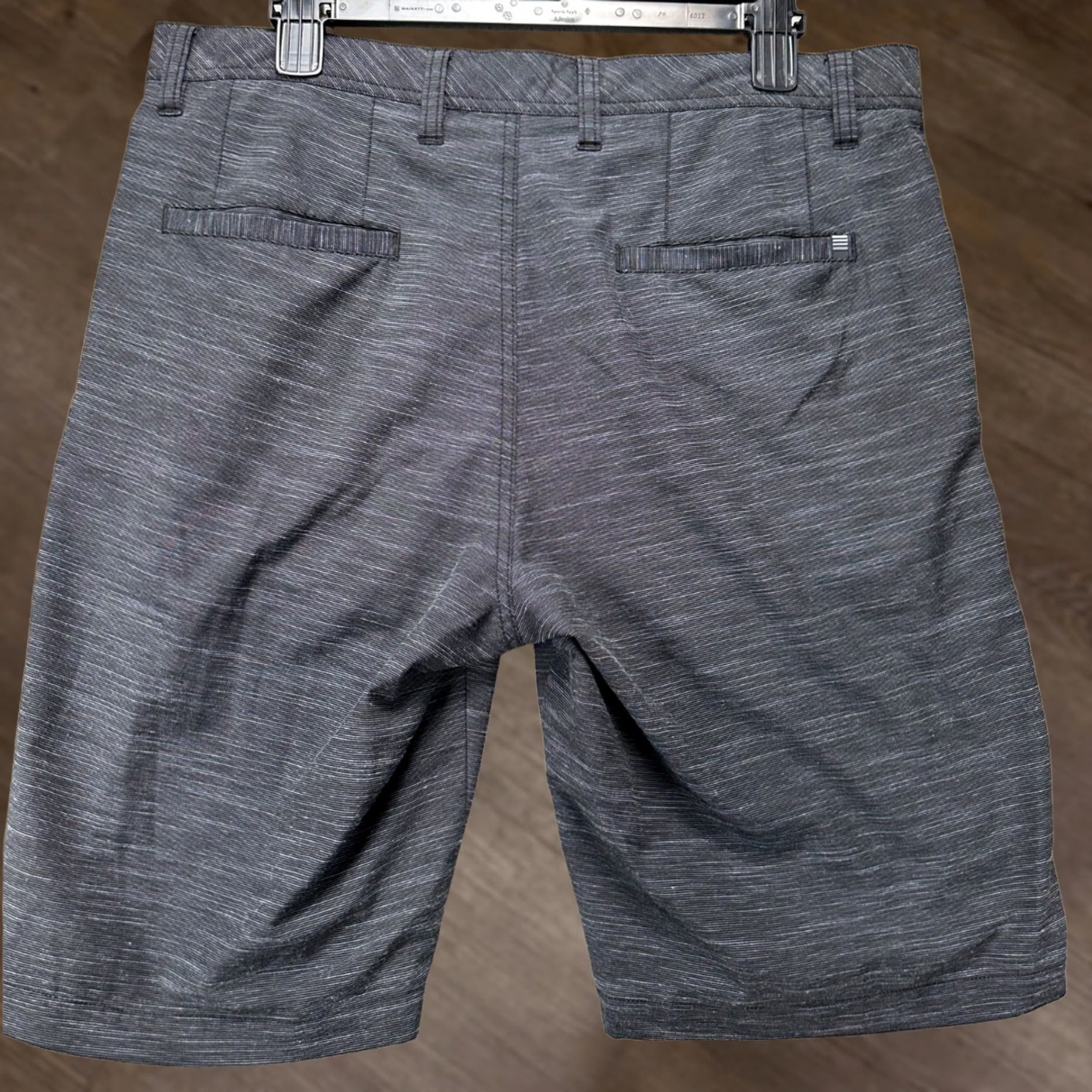 TravisMathew Travis Mathew Shorts Mens 34 Dark Grey Stripes Chinos Flat Front Golf Stretch Athletic Casual Outdoor Size US 34 / EU 50 - 1 Thumbnail