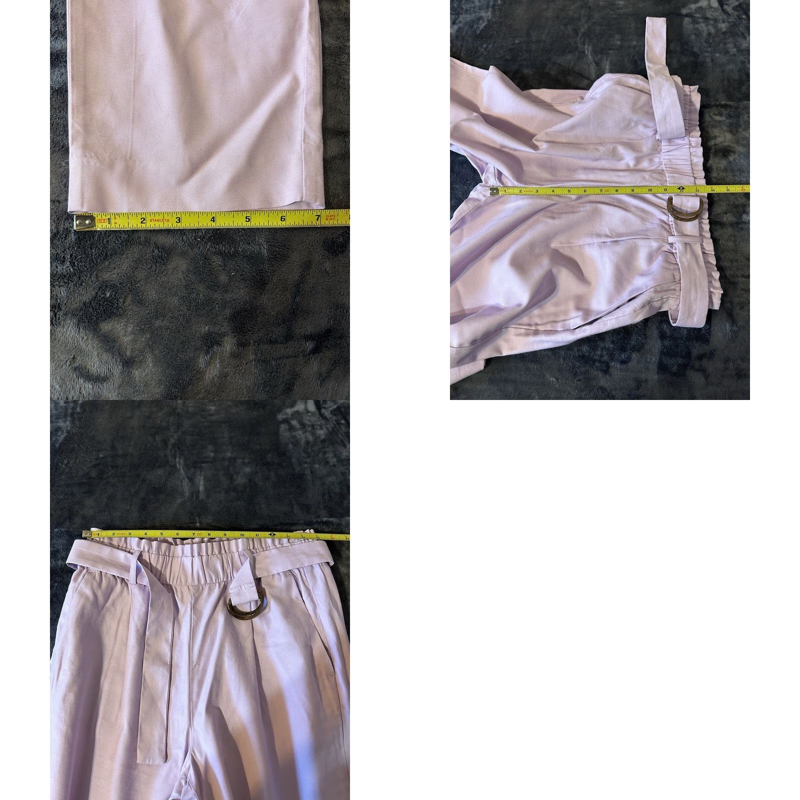 Ann Taylor VINTAGE? No. Ann Taylor Pants Women Medium Light Purple Pull On Elastic Waist Belted 30x26 Size 32" / US 10 / IT 46 - 9 Thumbnail