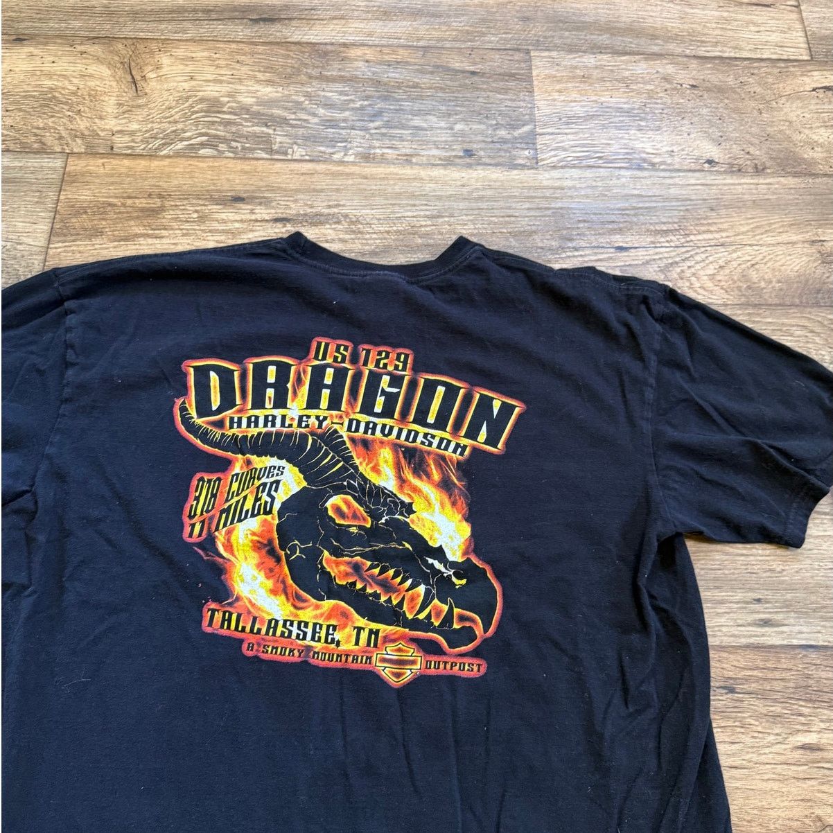 Harley Davidson Harley Davidson US 129 Dragon Y2k Black Biker Tee Shirt Size US XXL / EU 58 / 5 - 4 Thumbnail