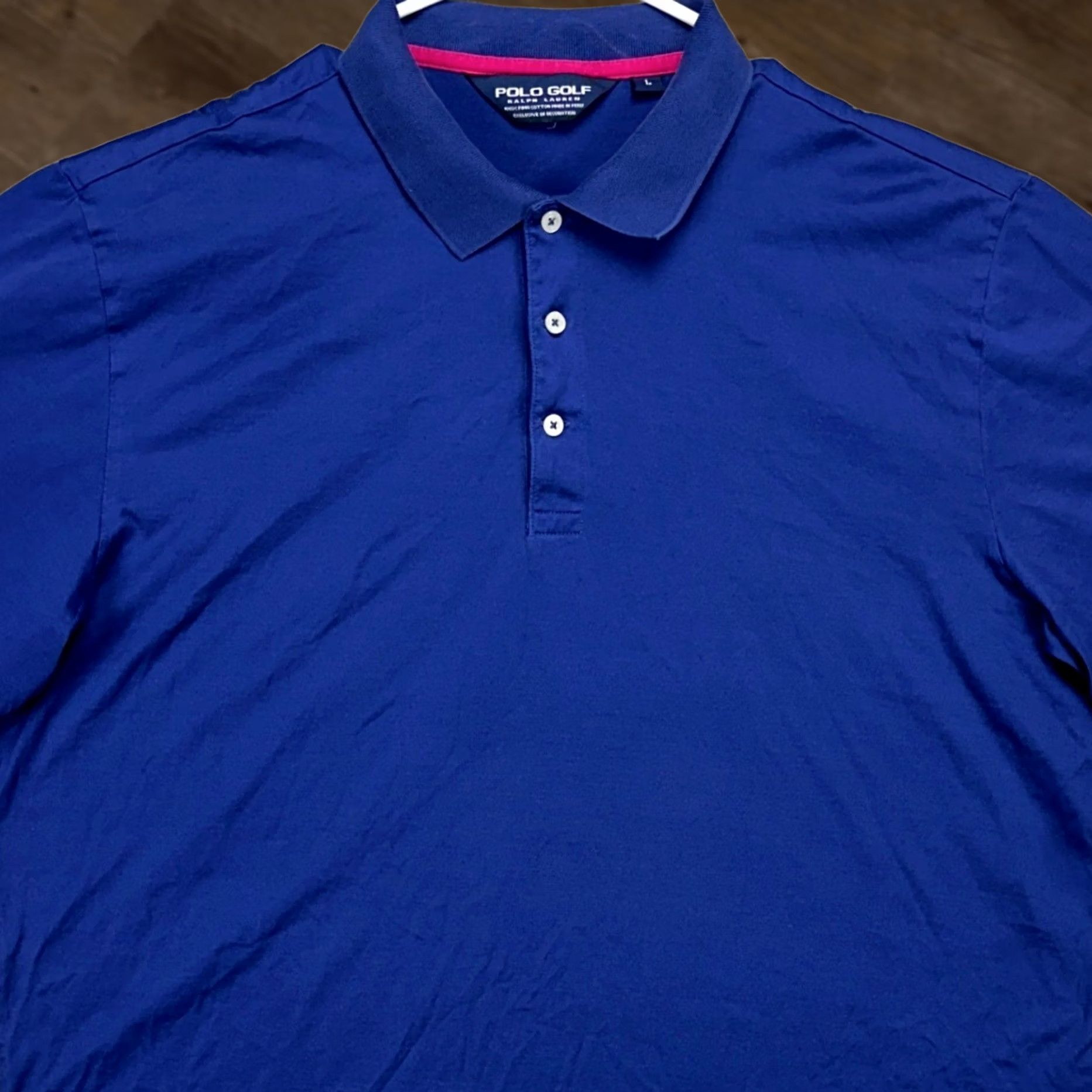 Polo Ralph Lauren Polo Ralph Lauren Mens Golf Shirt Large Blue Short Sleeve Rugby 100% Pima Cotton Size US L / EU 52-54 / 3 - 1 Thumbnail