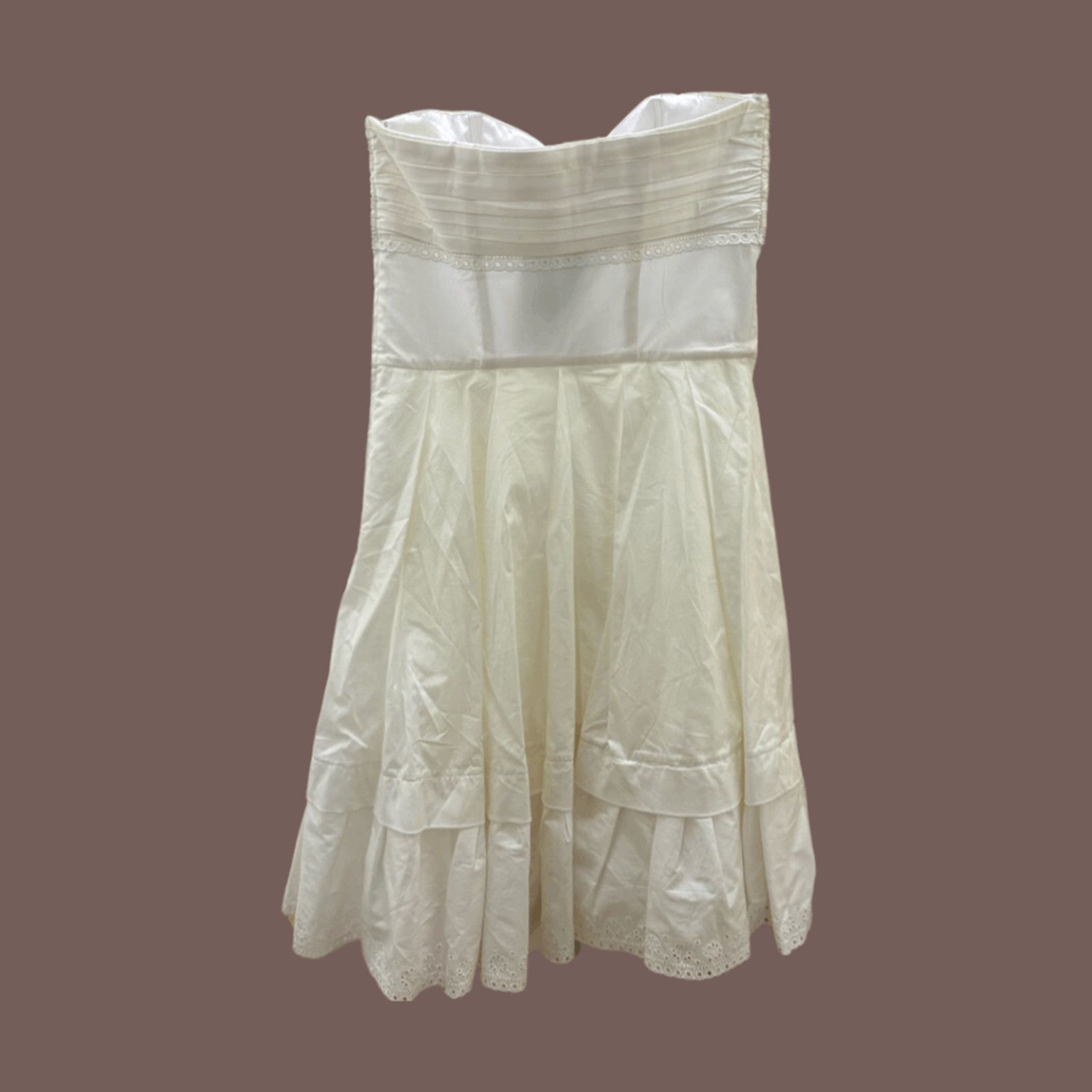 Betsey Johnson VTG Bustier Dress | Betsey Johnson White Eyelet Y2K Coquette Size XS / US 0-2 / IT 36-38 - 2 Thumbnail