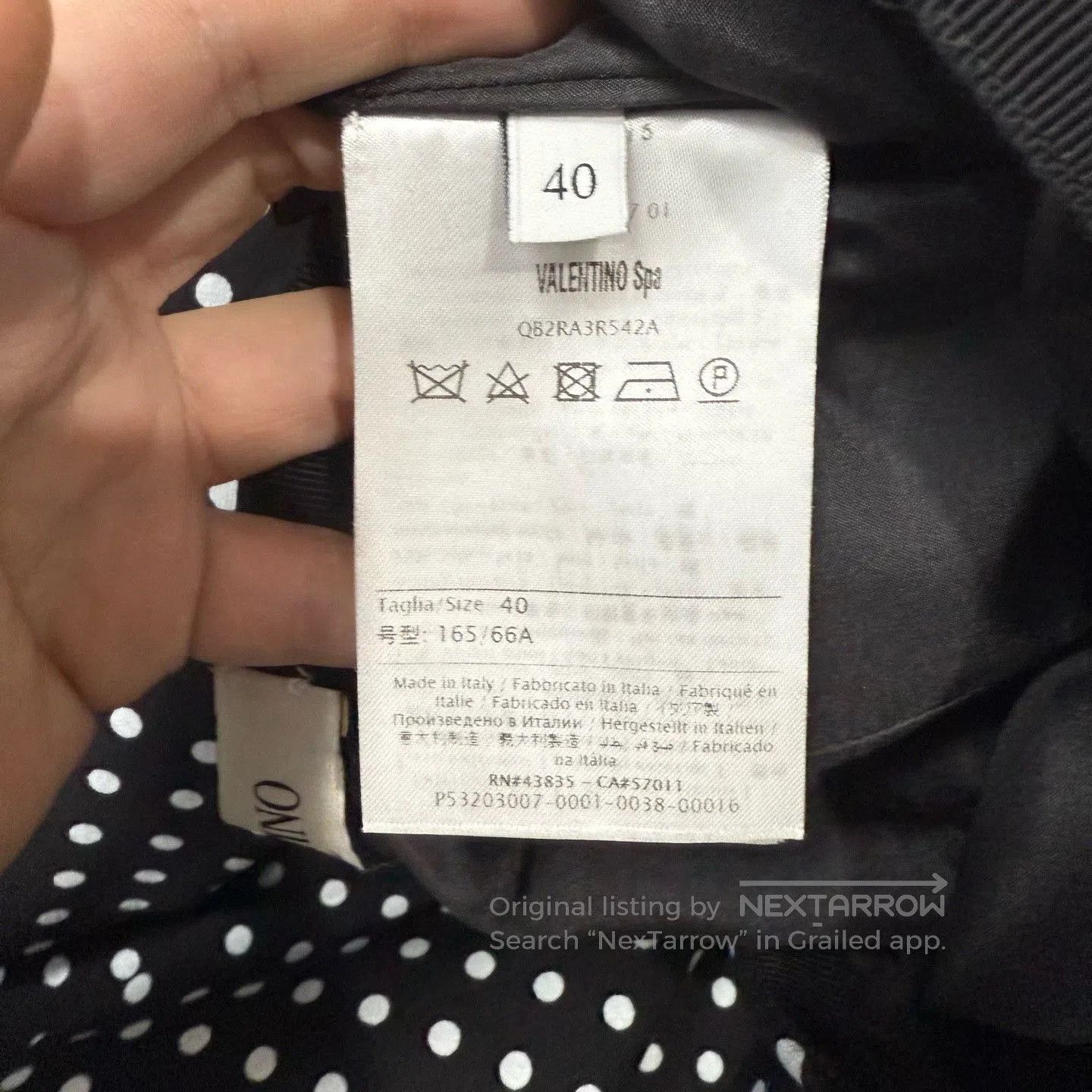 Valentino Valentino Black Polka Dot Silk-Wool Skirt. Size 39" - 4 Thumbnail