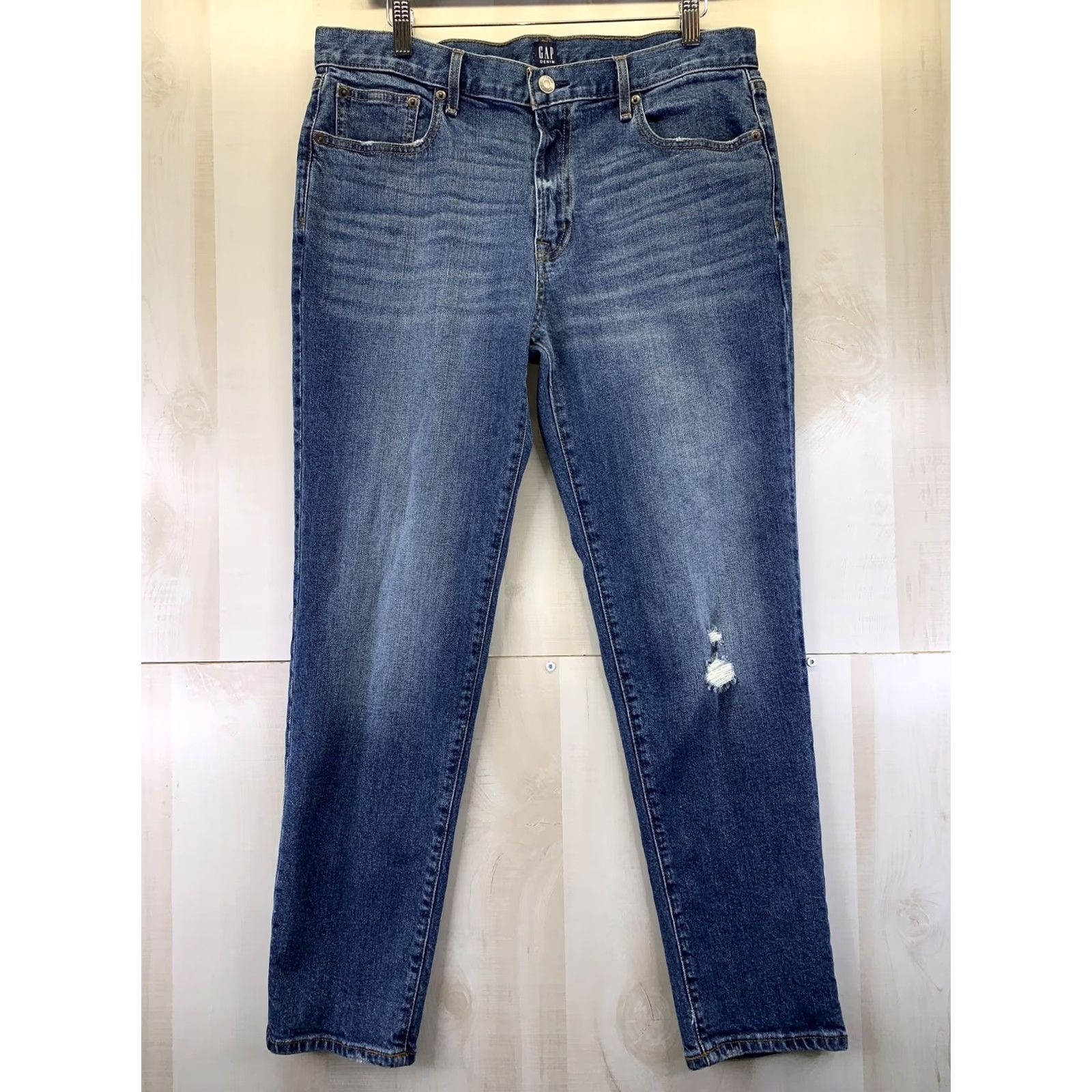 Gap VINTAGE Gap Jeans Distressed Best Girlfriend Women’s SZ 29 Blue 5-Pocket Design Jeans Women Size 29" - 2 Thumbnail