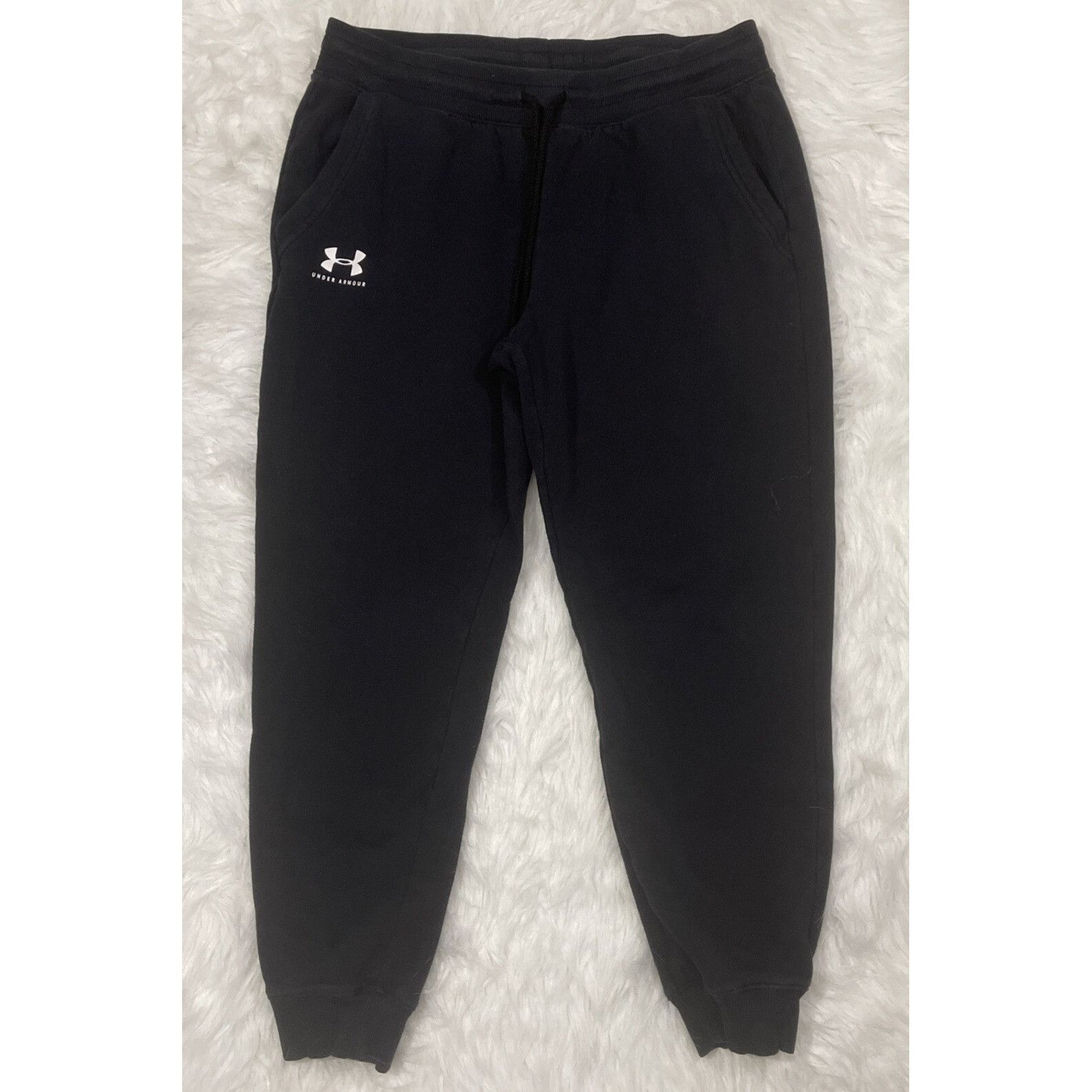 Under Armour UNDER ARMOUR joggers Womens large black with pockets Size 30" / US 8 / IT 44 - 1 Thumbnail