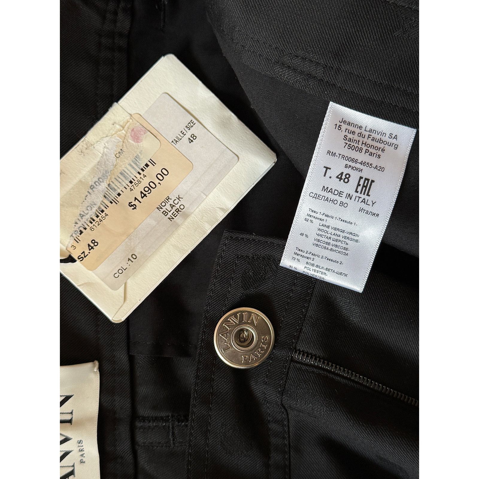 Lanvin Lanvin NWT Full Black Wool Tuxedo Size 48R - 8 Thumbnail