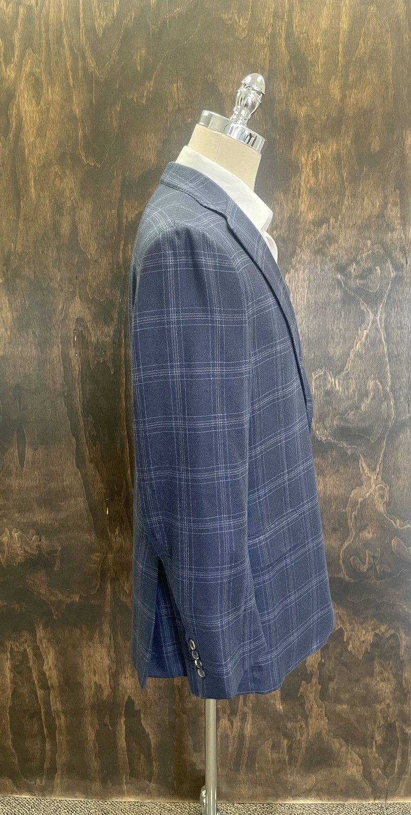 Isaia Windowpane Check Print Cashmere Jacket Size 48L - 6 Thumbnail