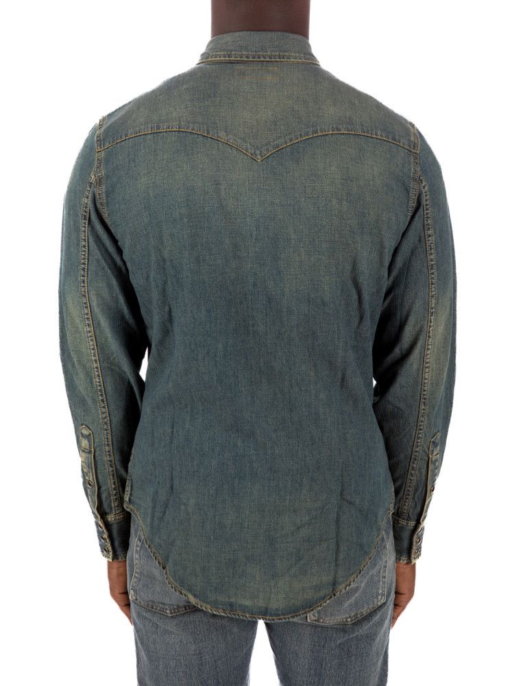 Saint Laurent Paris o1s1wg111124 Western Shirt In Denim in Deep Vintage Blue Size US XL / EU 56 / 4 - 7 Thumbnail