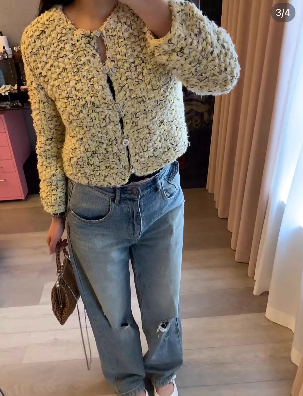 Chanel Chanel 22 SS Chicken Yellow Knit 5-Sleeve Cardi 34 Size XS / US 0-2 / IT 36-38 - 8 Thumbnail