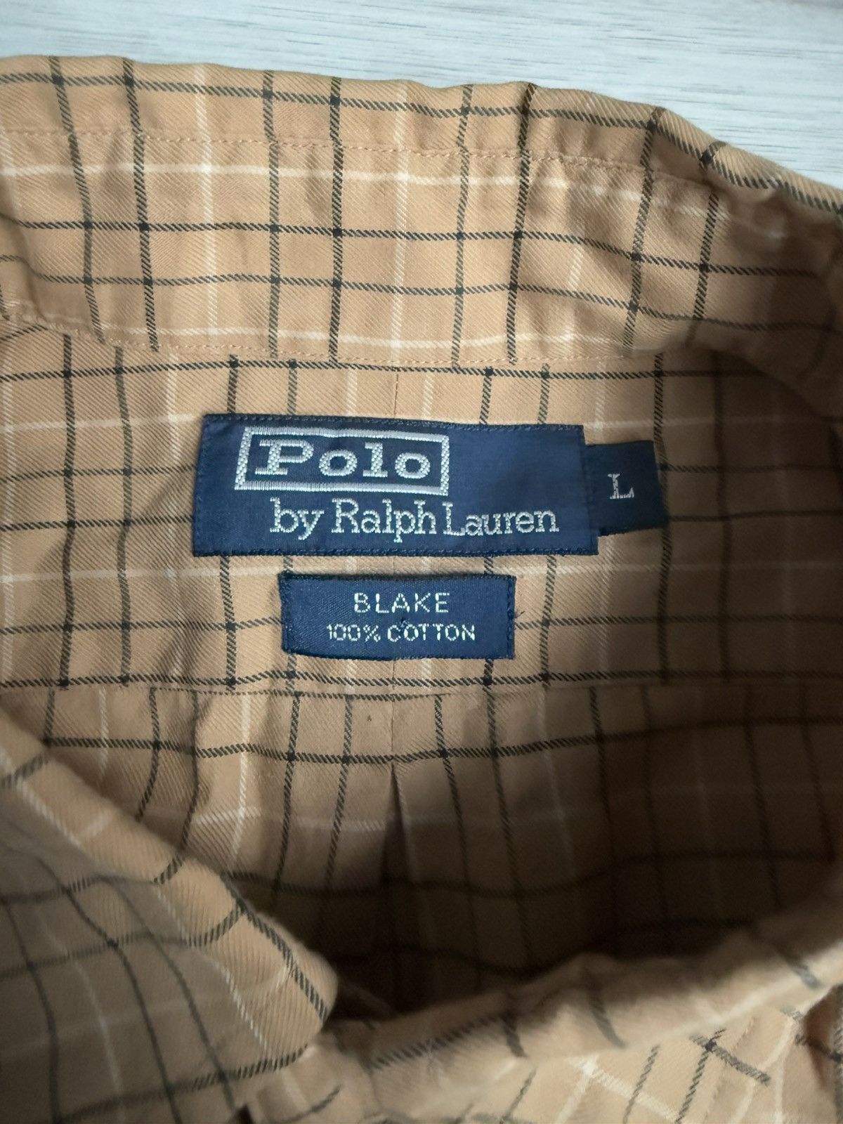 Polo Ralph Lauren × Vintage Vintage Polo Ralph Lauren Navy Chek Shirt Size US L / EU 52-54 / 3 - 3 Thumbnail