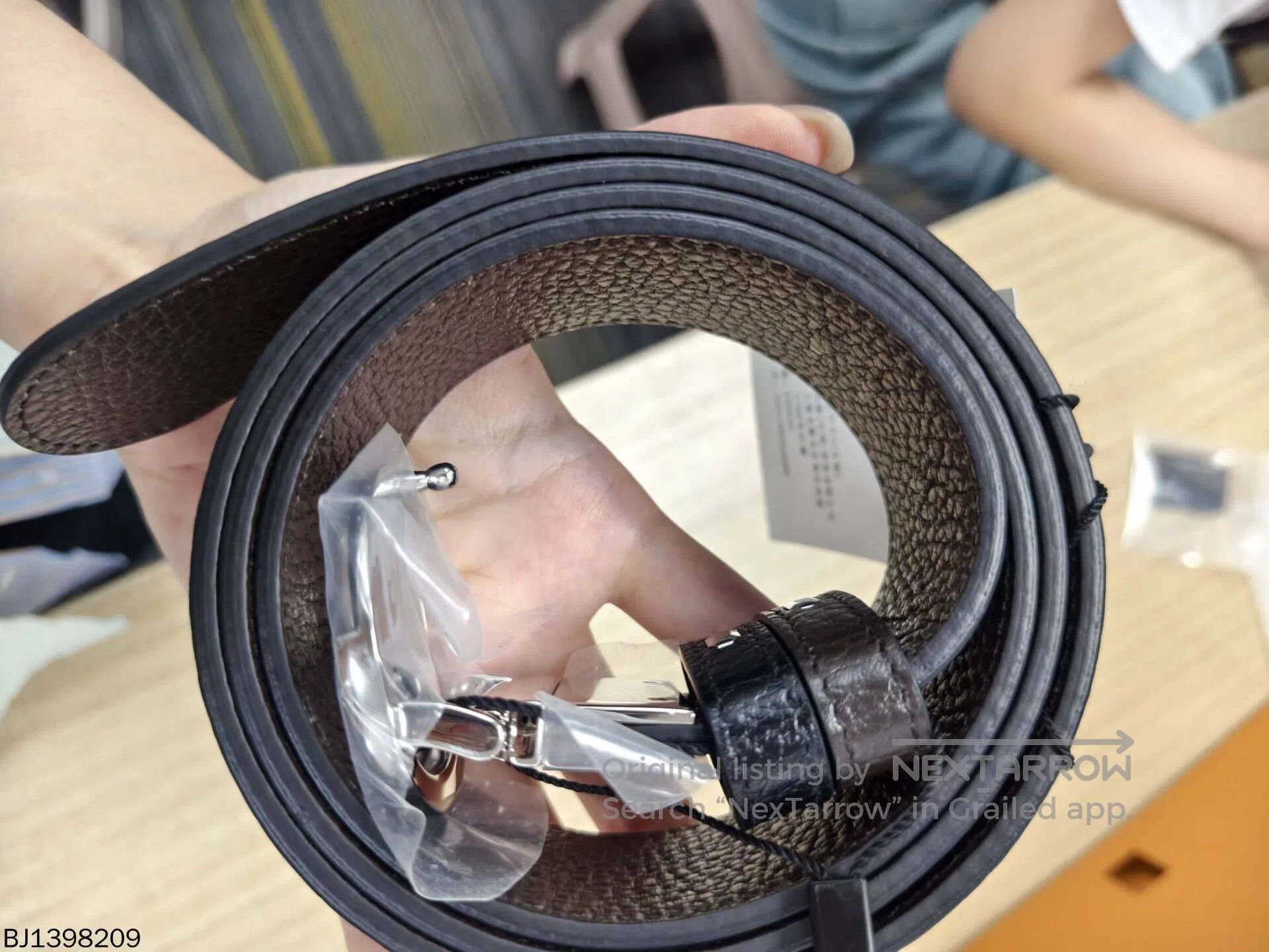 Gucci gucci leather belt with metal buckle. Size ONE SIZE - 7 Thumbnail
