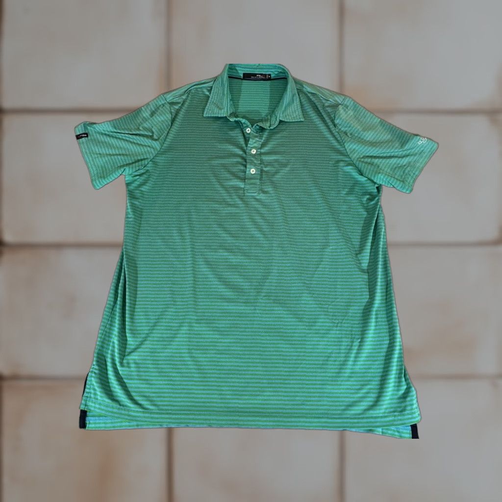 Ralph Lauren Ralph Lauren RLX Polo Shirt Mens XL Green Striped Golf Performance Short Sleeve polo shirt Shrug? Size US XL / EU 56 / 4 - 1 Thumbnail