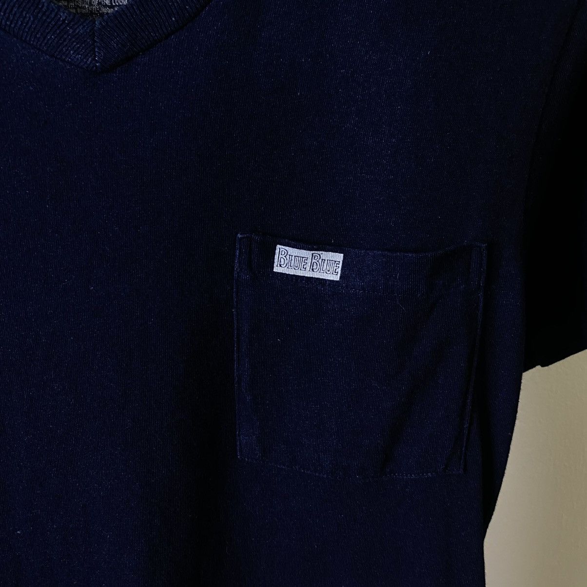 Blue Blue Japan × Fruit Of The Loom V Neck Navy Blank Collaboration T Shirt Size US S / EU 44-46 / 1 - 3 Thumbnail