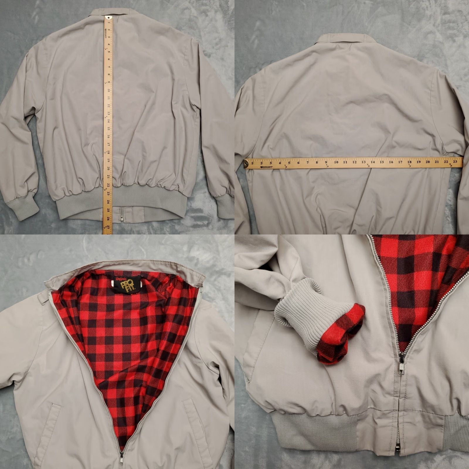 Vintage VINTAGE King Louie Bomber Jacket Mens L Beige Plaid Flannel Lined Grandpa Retro Fishing Jacket Size US L / EU 52-54 / 3 - 8 Thumbnail