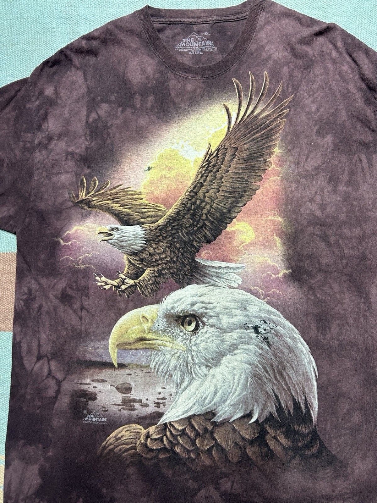 Vintage The mountain t shirt tie dye eagle bird animal nature XXL T Size US XXL / EU 58 / 5 - 2 Thumbnail